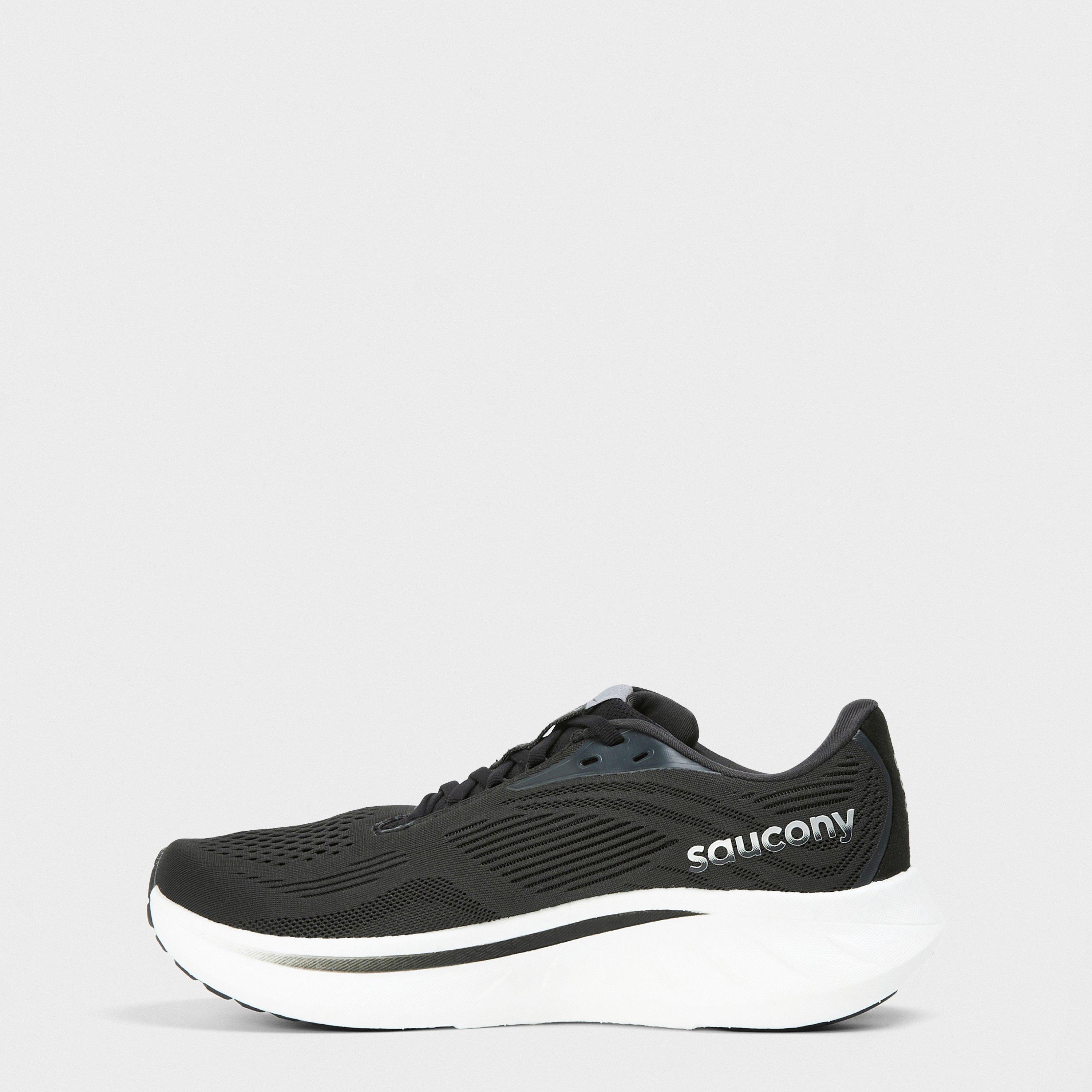 Black/White - Saucony - Ride 18 Everyday Neutral Road Running Shoes - 2