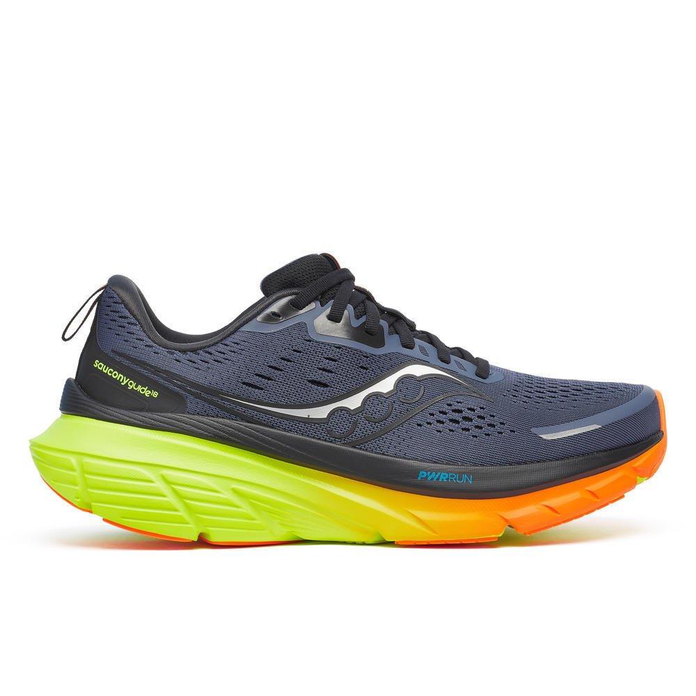 Saucony Men's Guide 18 Running Shoes - Shadow/Vizi - 7 (41)