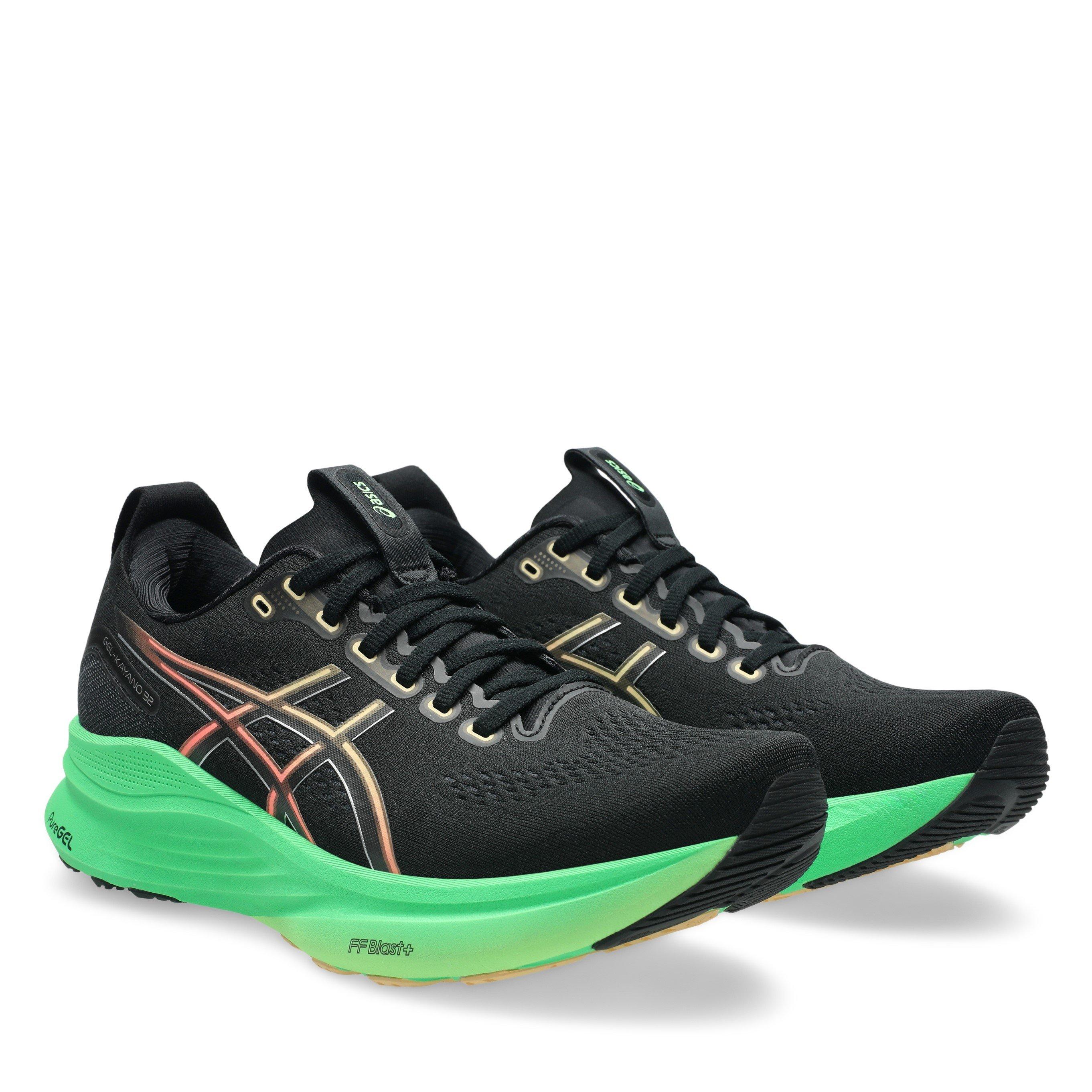 BLACK/GREEN - Asics - GEL-Kayano 32 Mens Running Shoes - 4