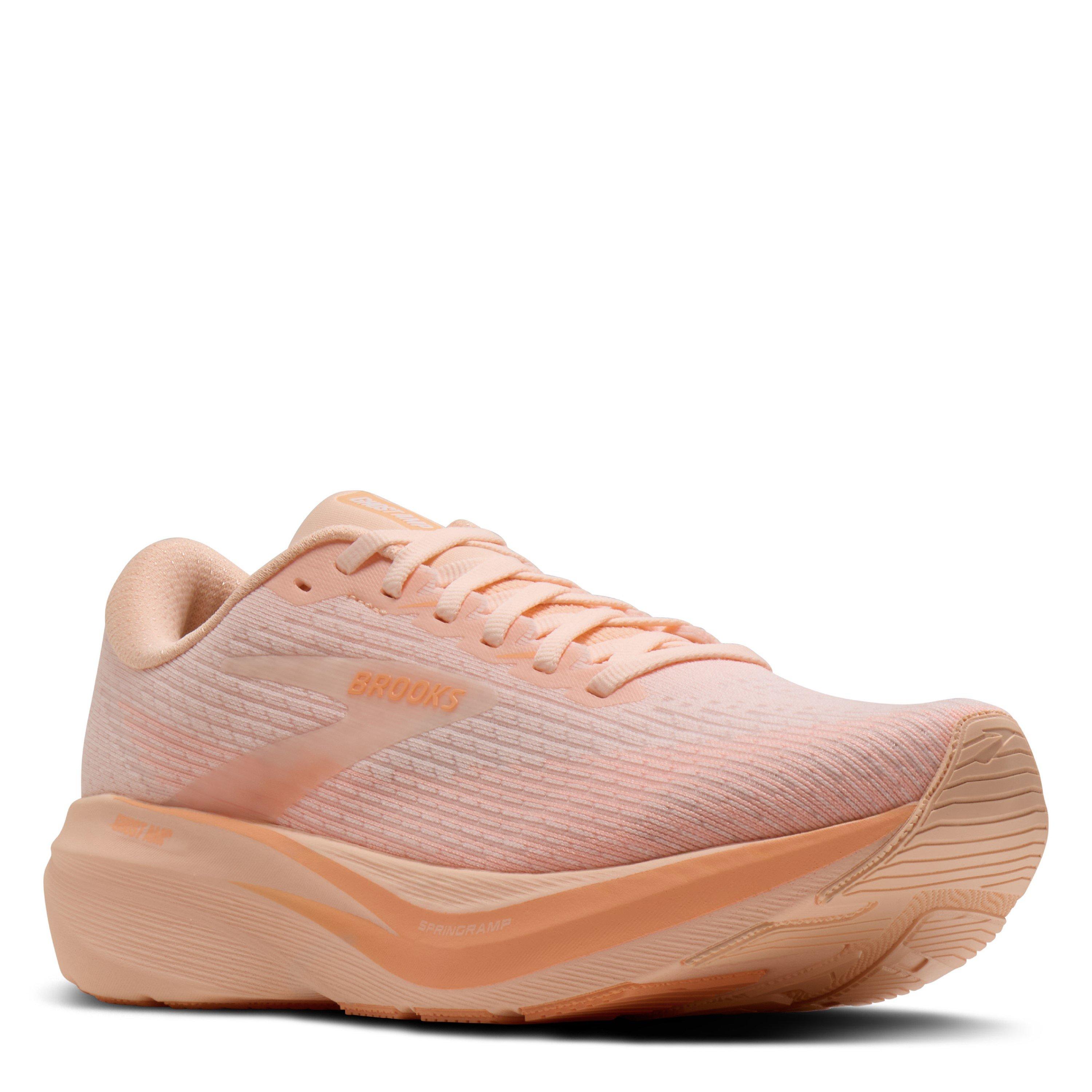 Peach/White - Brooks - Womens Ghost Amp Road Running Shoes - 2
