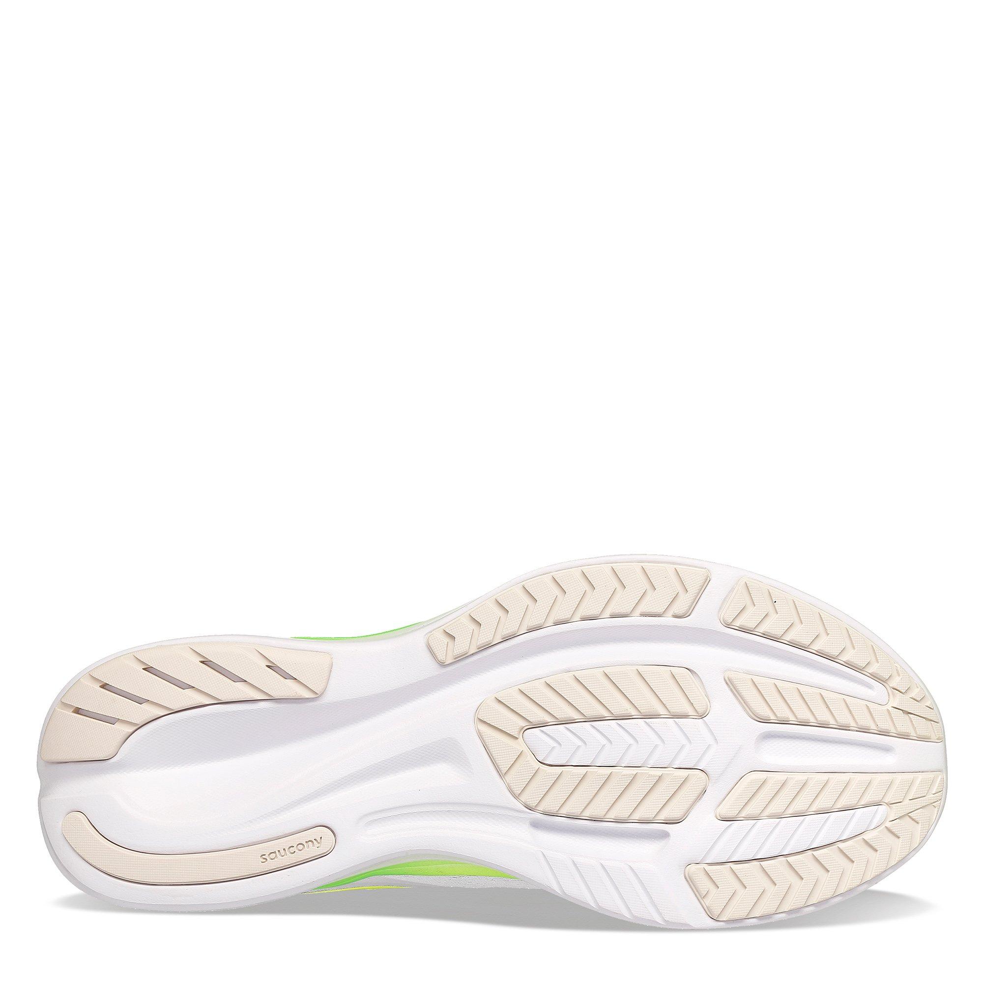 White / Slime - Saucony - Ride 16 Mens Running Shoes - 3