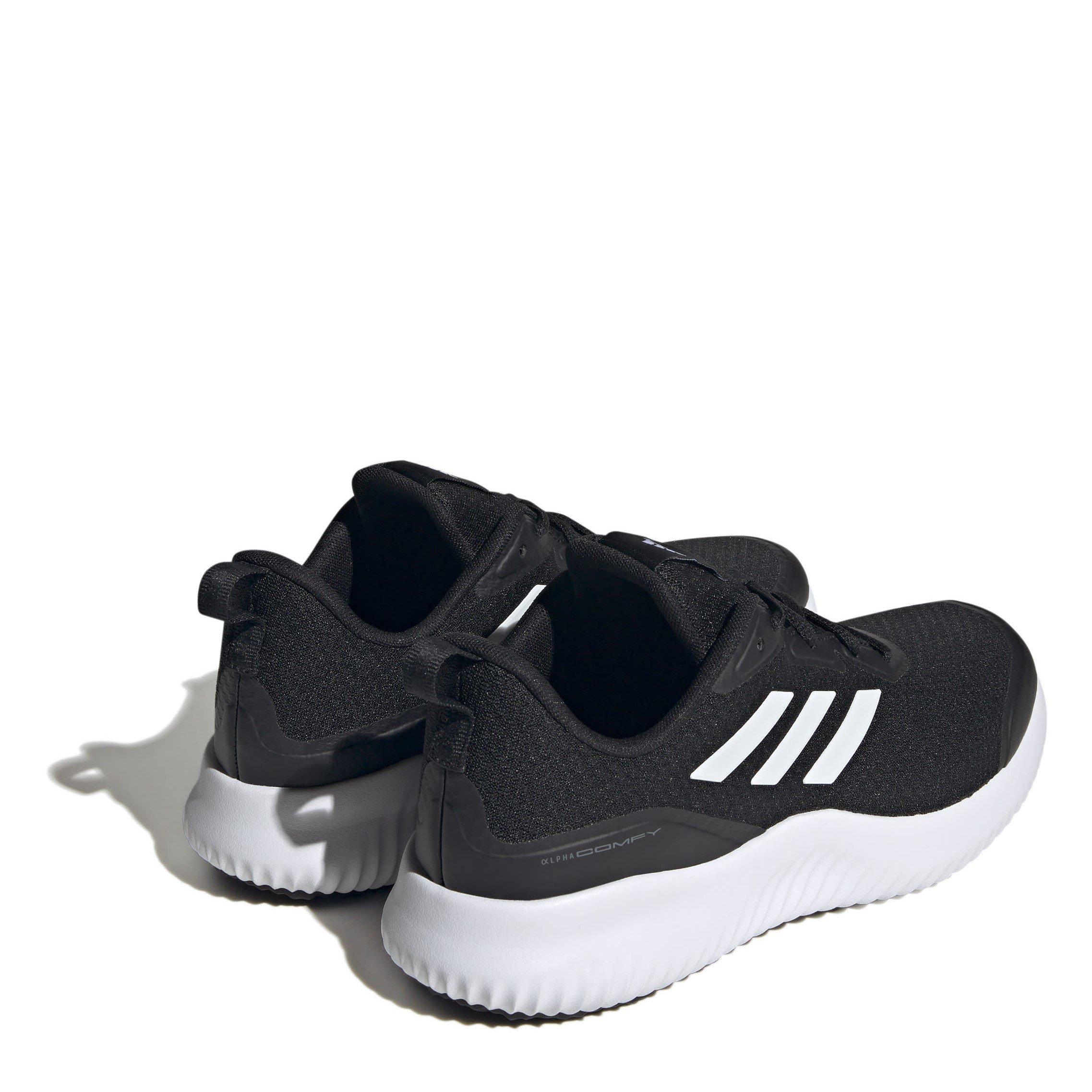 CBlack/Wht/Blk - adidas - Alphacomfy Mens Running Shoes - 4