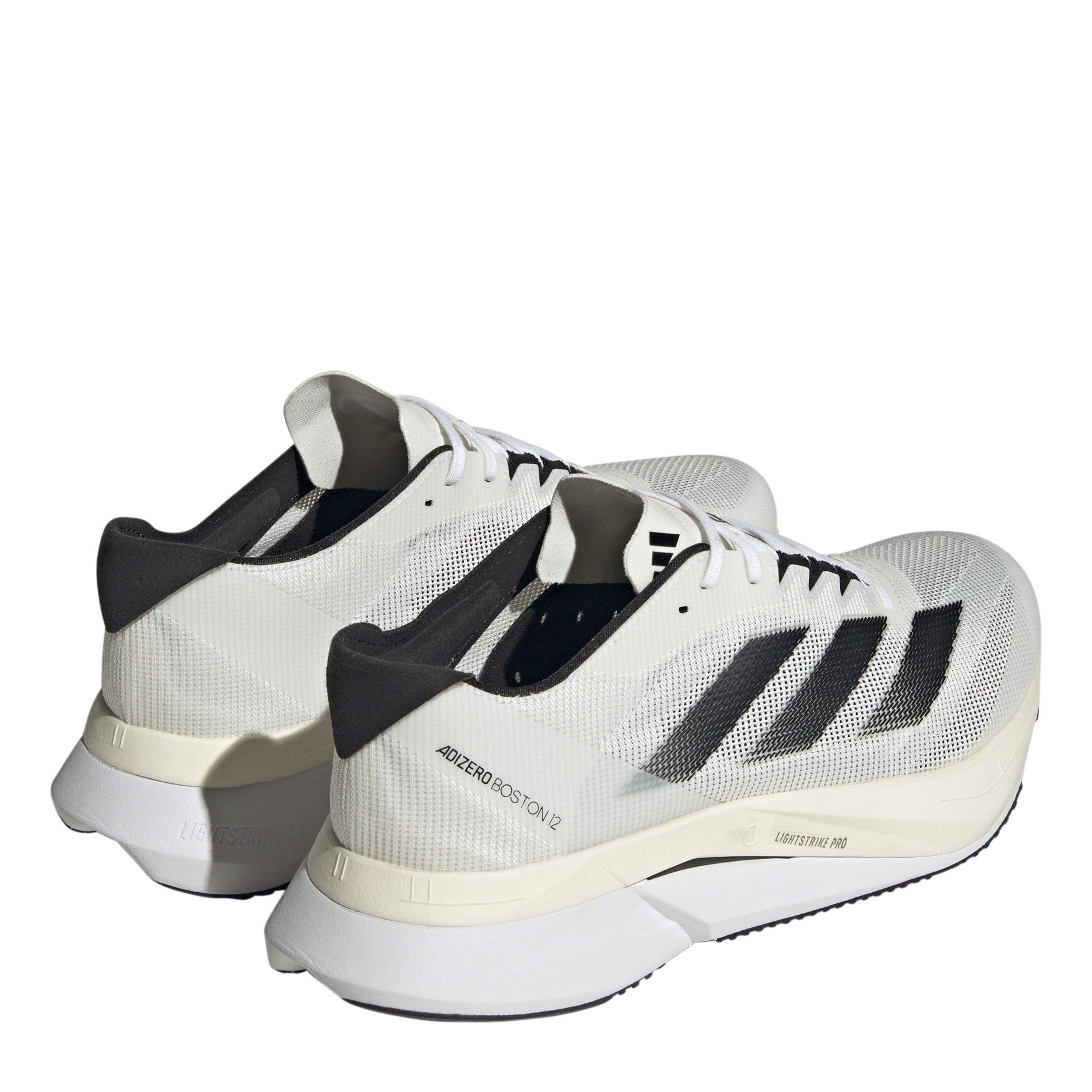 White/ Black - adidas - Adizero Boston 12 Road Running Shoes Mens - 4