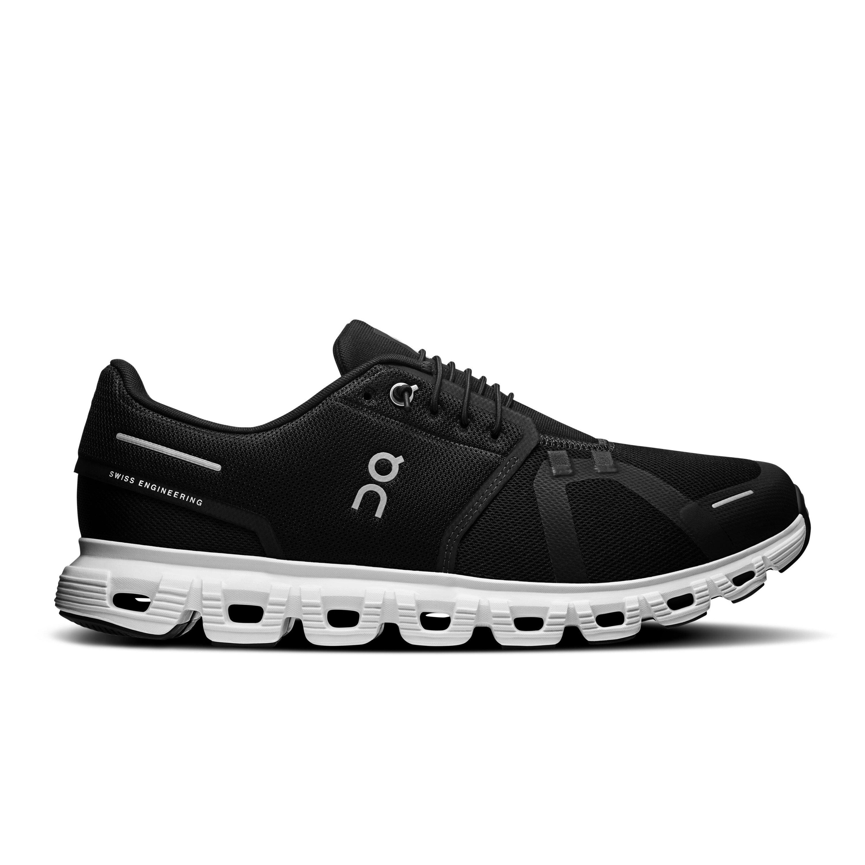 On Mens Cloud 6 Running Shoes - Black/White - Size 7 (40.5)