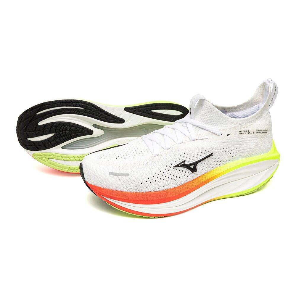 White/Blk/Orng - Mizuno - Mizuno Neo Vista 3 Mens Everyday Running Shoes - 4