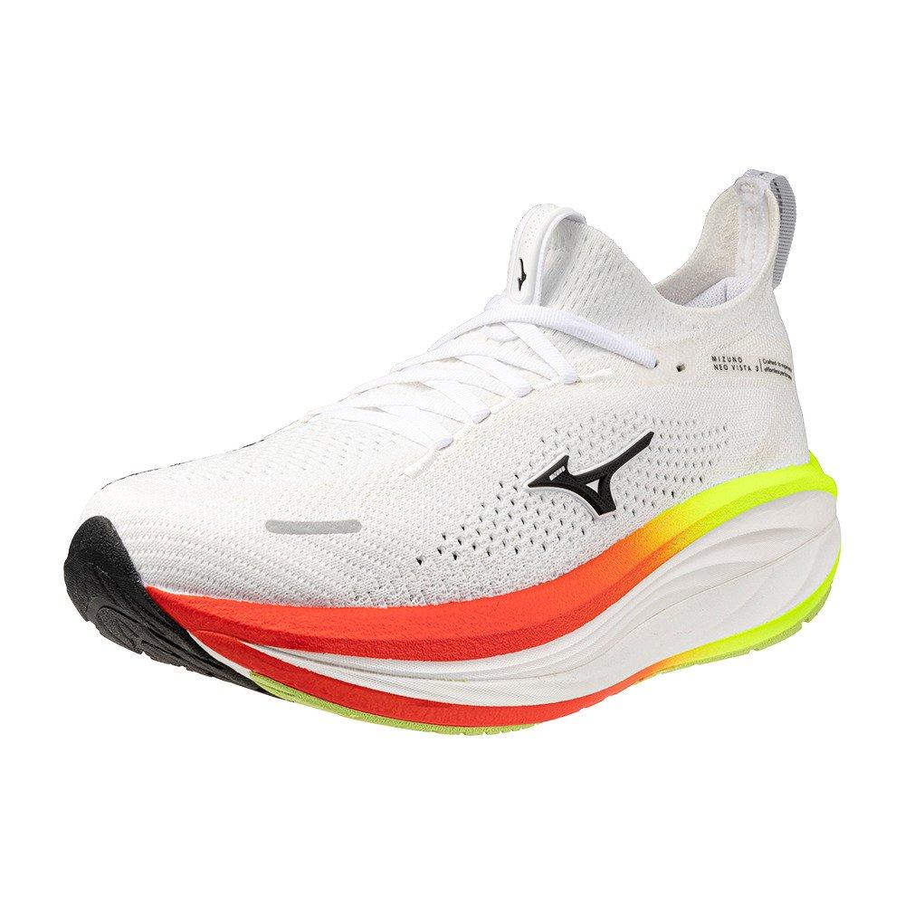 White/Blk/Orng - Mizuno - Mizuno Neo Vista 3 Mens Everyday Running Shoes - 10