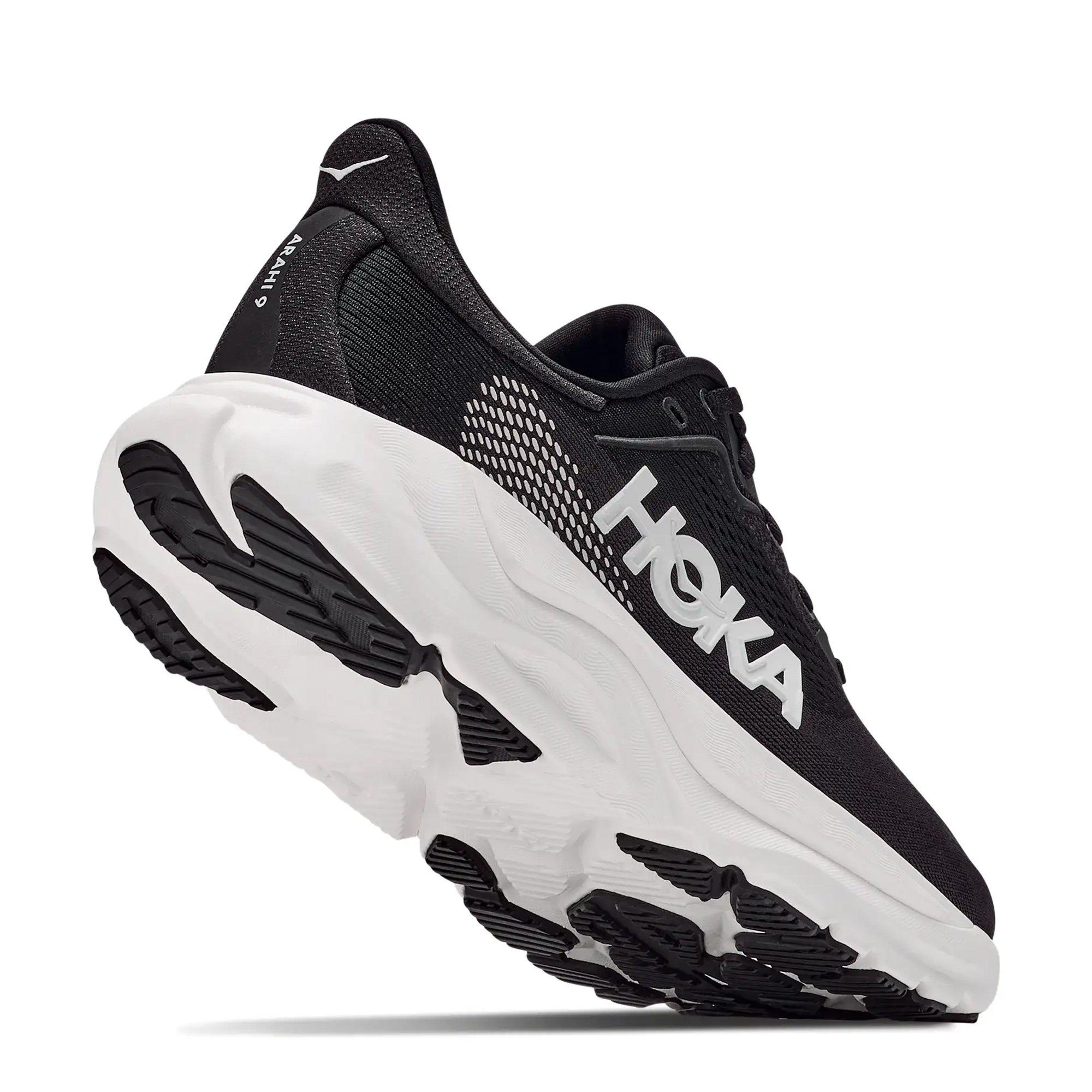 Black / White - Hoka - Arahi 9 Wide Mens Running Shoes - 5