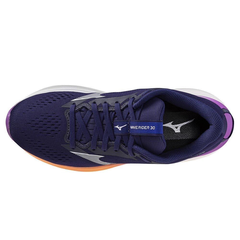 Rodonita/Blanco - Mizuno - Women's Wave Rider 30 Road Running Shoes - 3