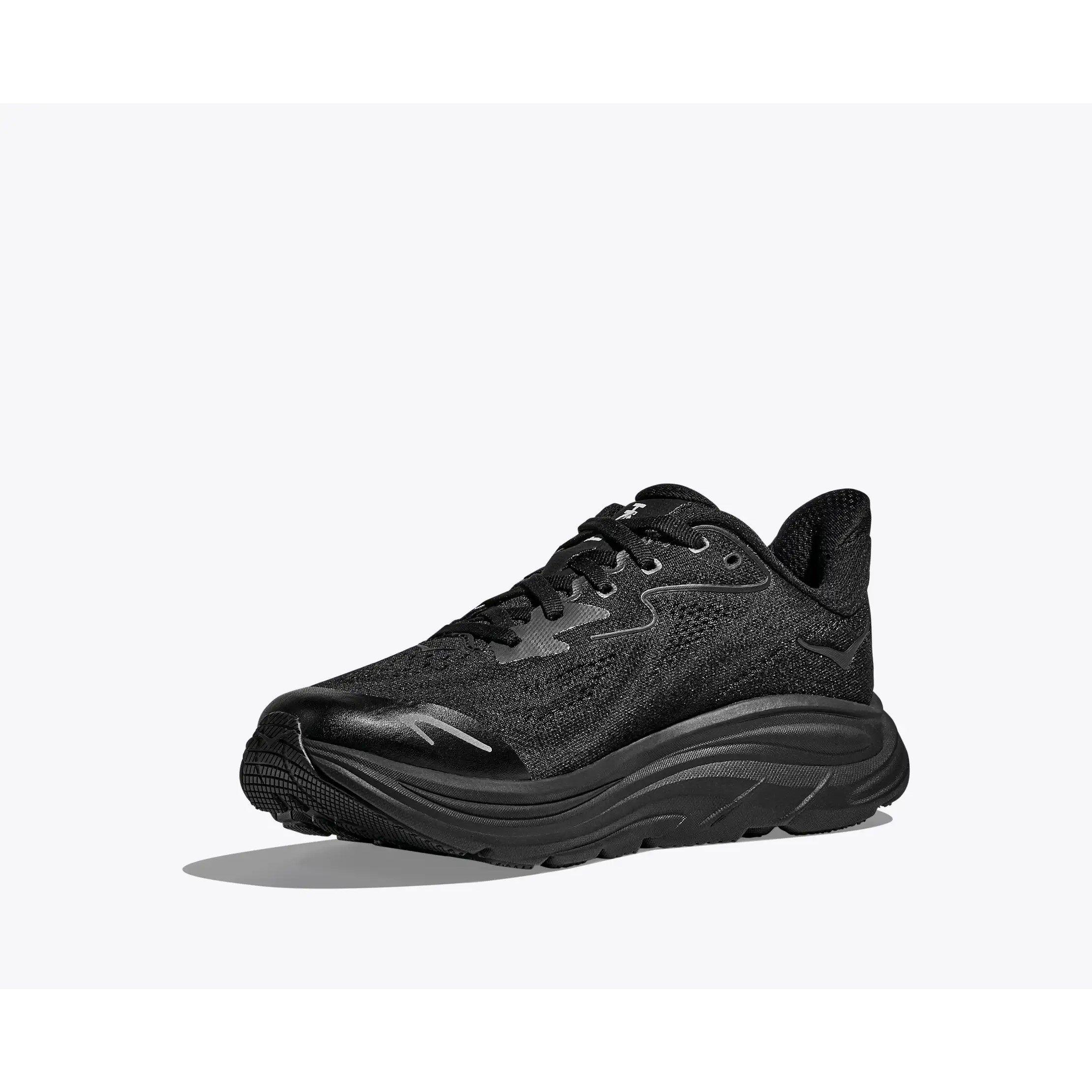 Black/Black - Hoka - Kids' Clifton 10 Road Running Shoes - 3