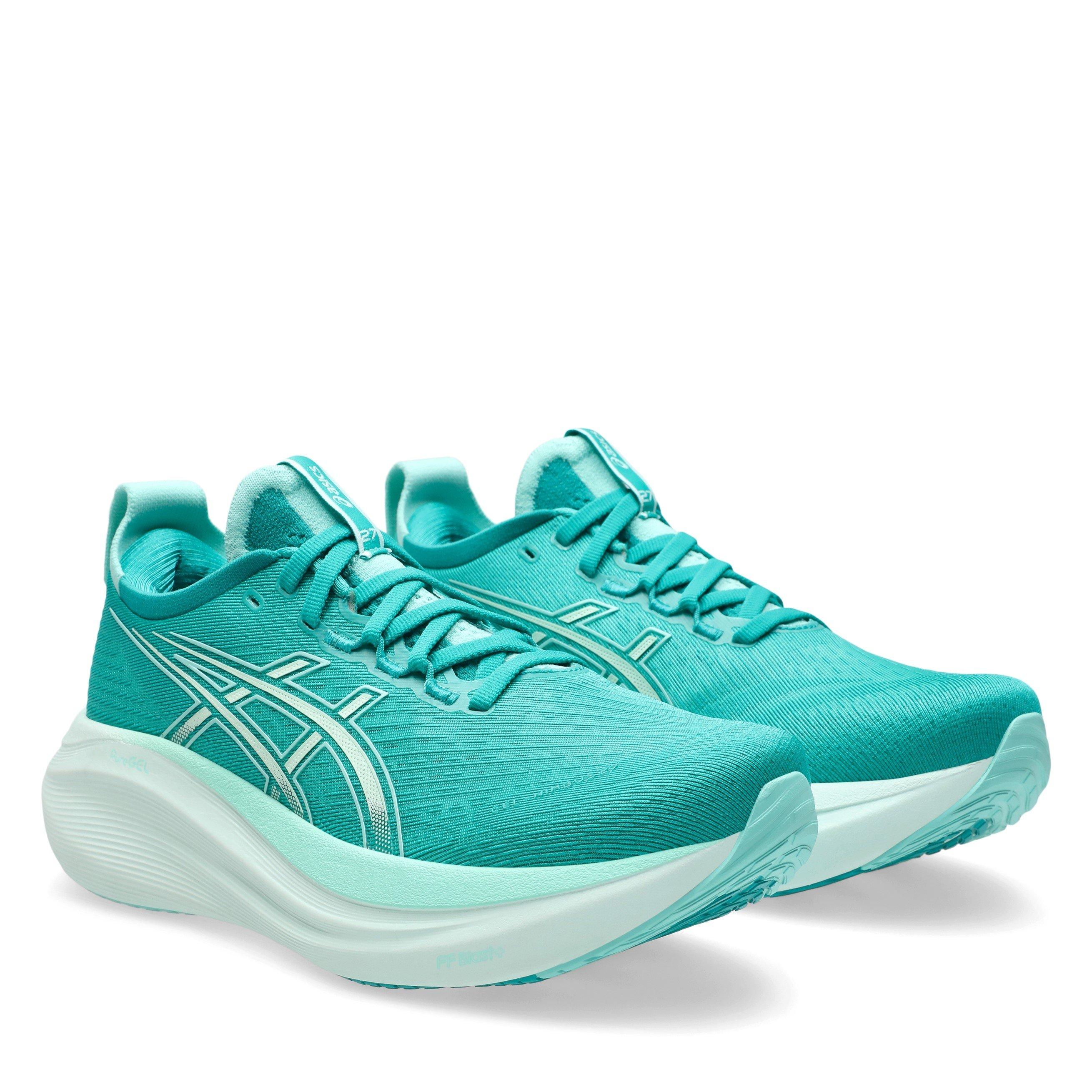 WAVE TEAL/MINT - Asics - Gel Nimbus 27 Womens Running Shoes - 4