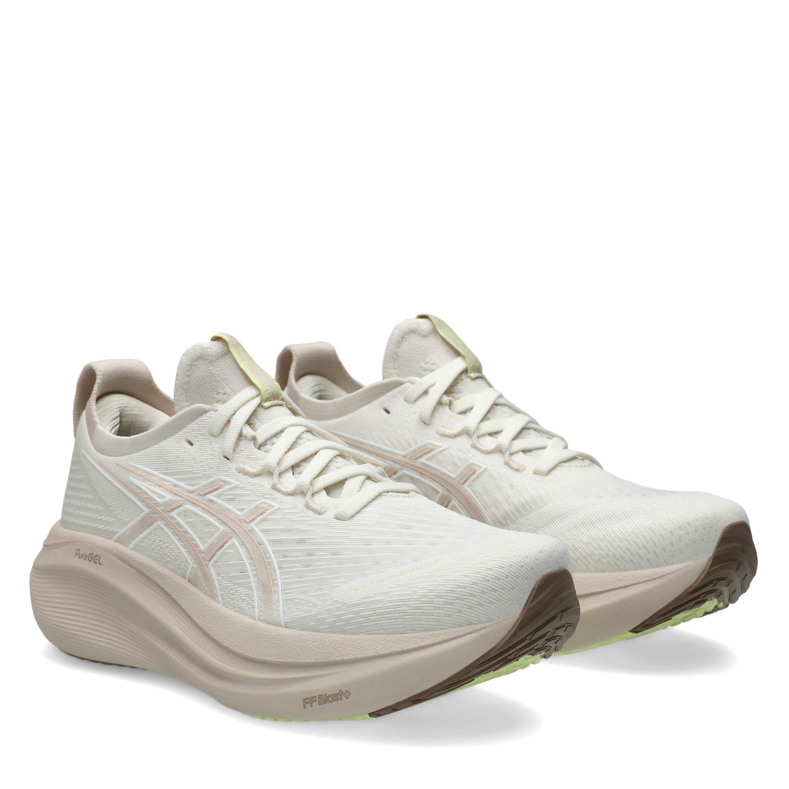 CREAM/BEIGE - Asics - Gel Nimbus 27 Womens Running Shoes - 4