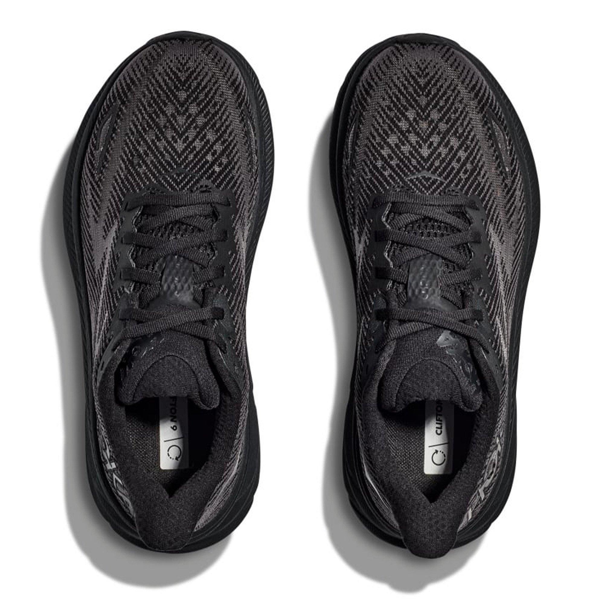 Black/Black - Hoka - Clifton 9 Mens Running Shoes - 2