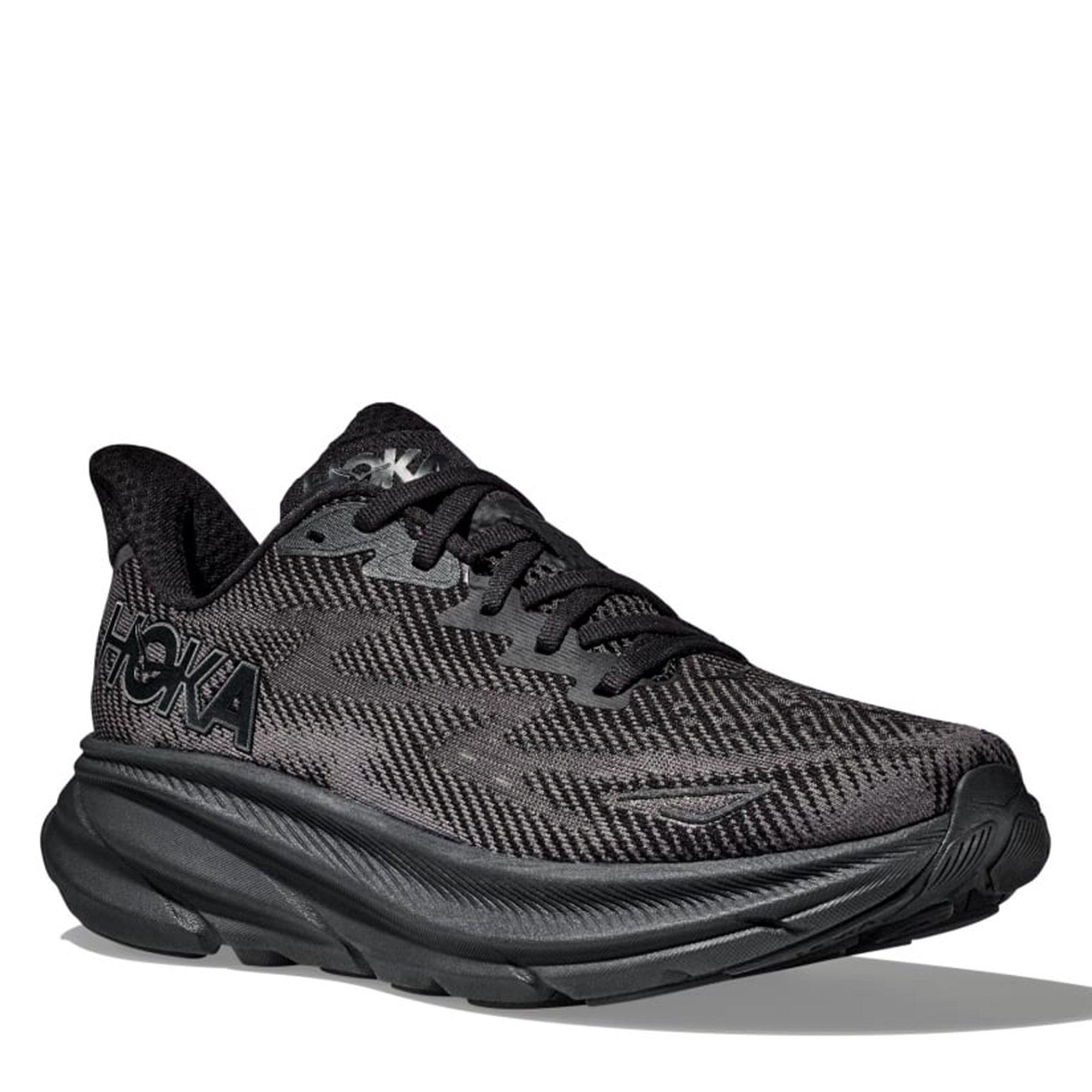 Black/Black - Hoka - Clifton 9 Mens Running Shoes - 3