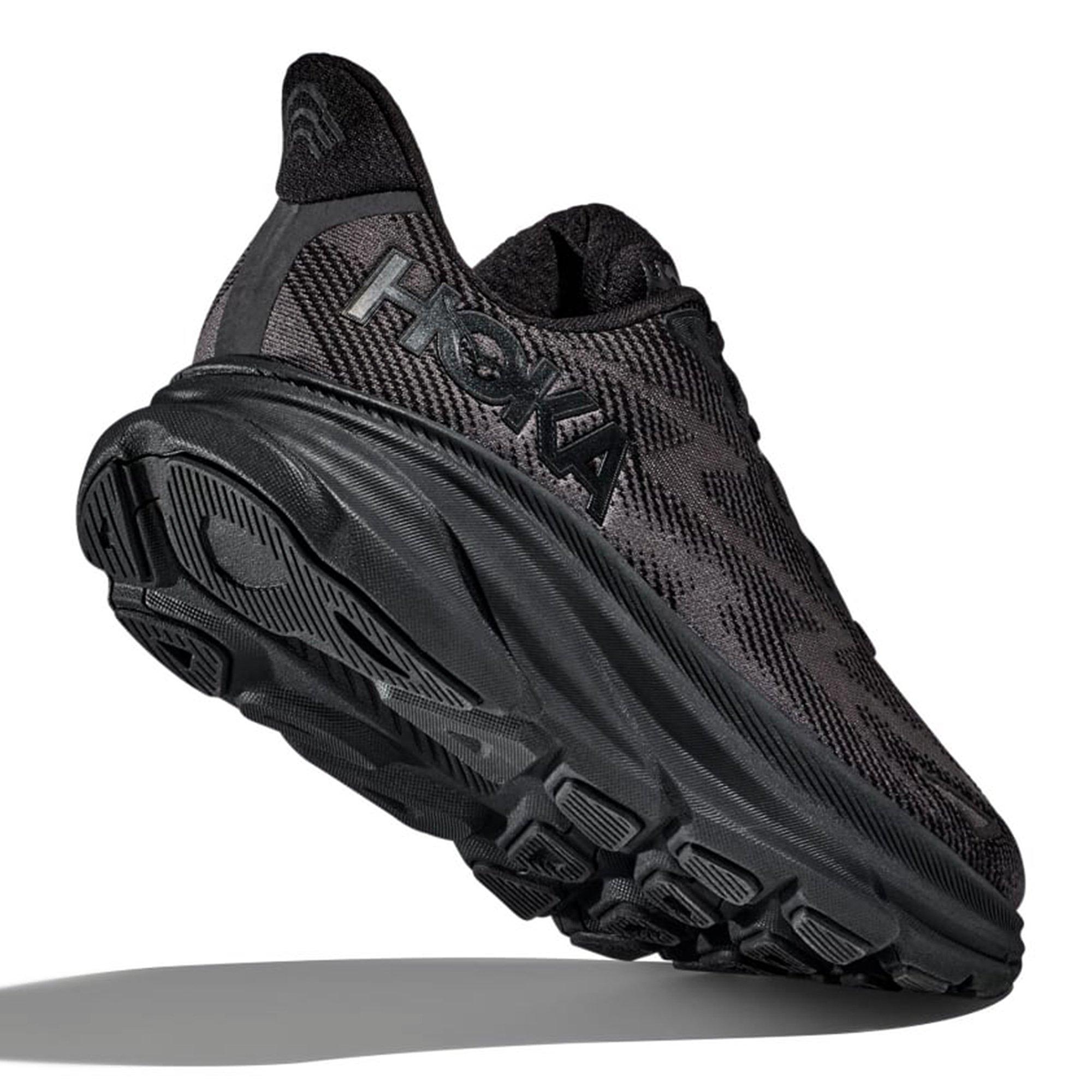 Black/Black - Hoka - Clifton 9 Mens Running Shoes - 5