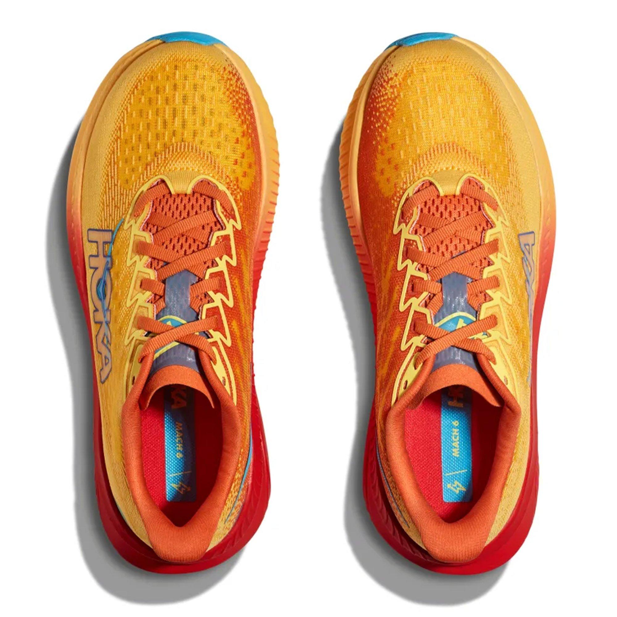 Poppy/Squash - Hoka - Mach 6 Wide Mens Running Shoes - 3