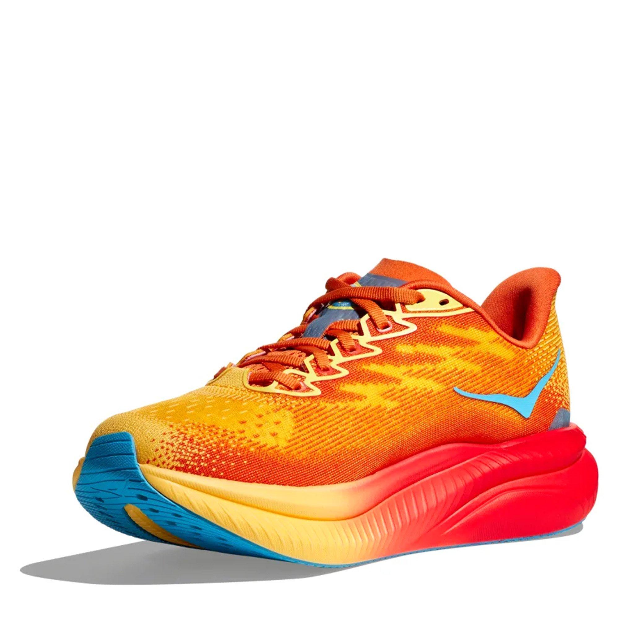 Poppy/Squash - Hoka - Mach 6 Wide Mens Running Shoes - 6