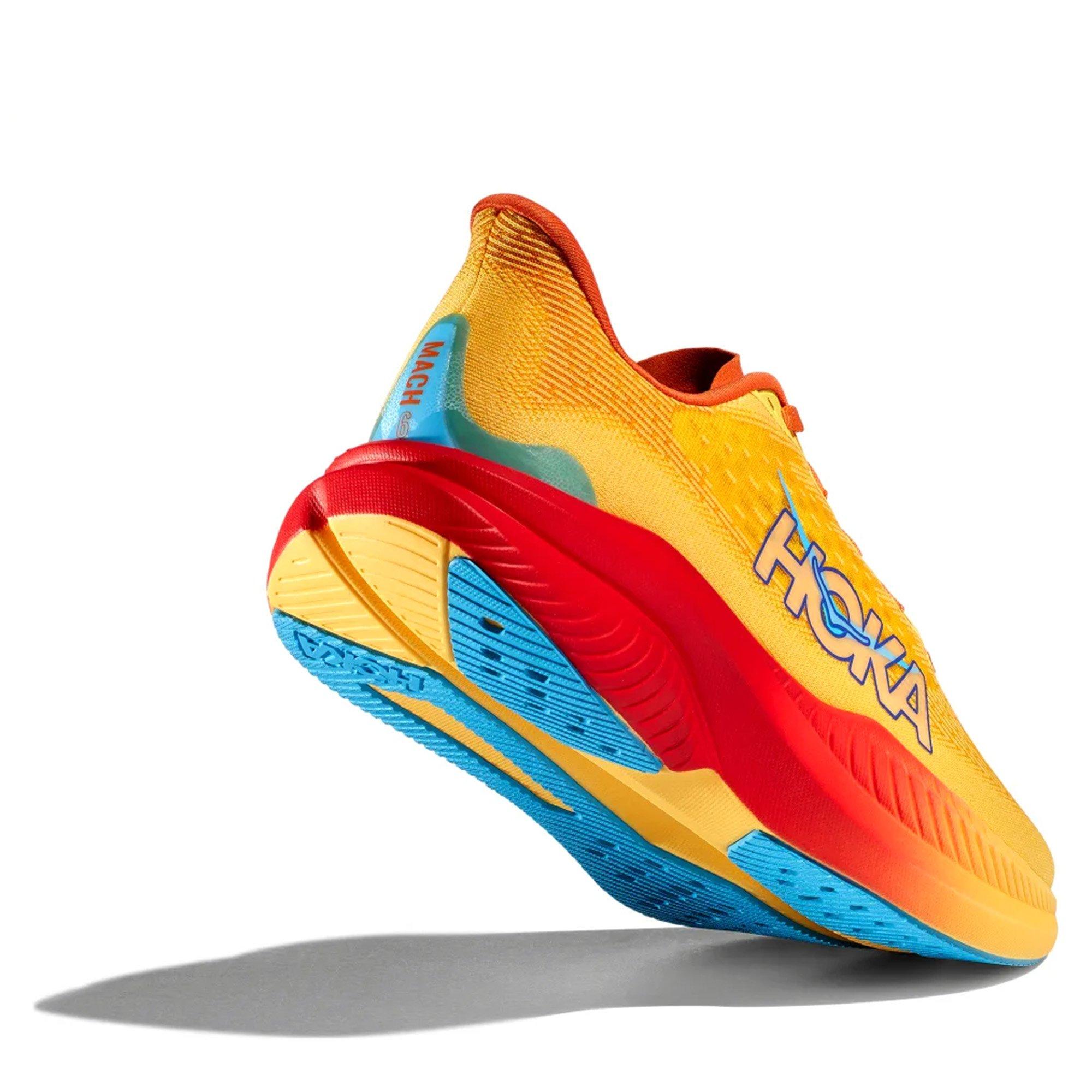 Poppy/Squash - Hoka - Mach 6 Wide Mens Running Shoes - 7