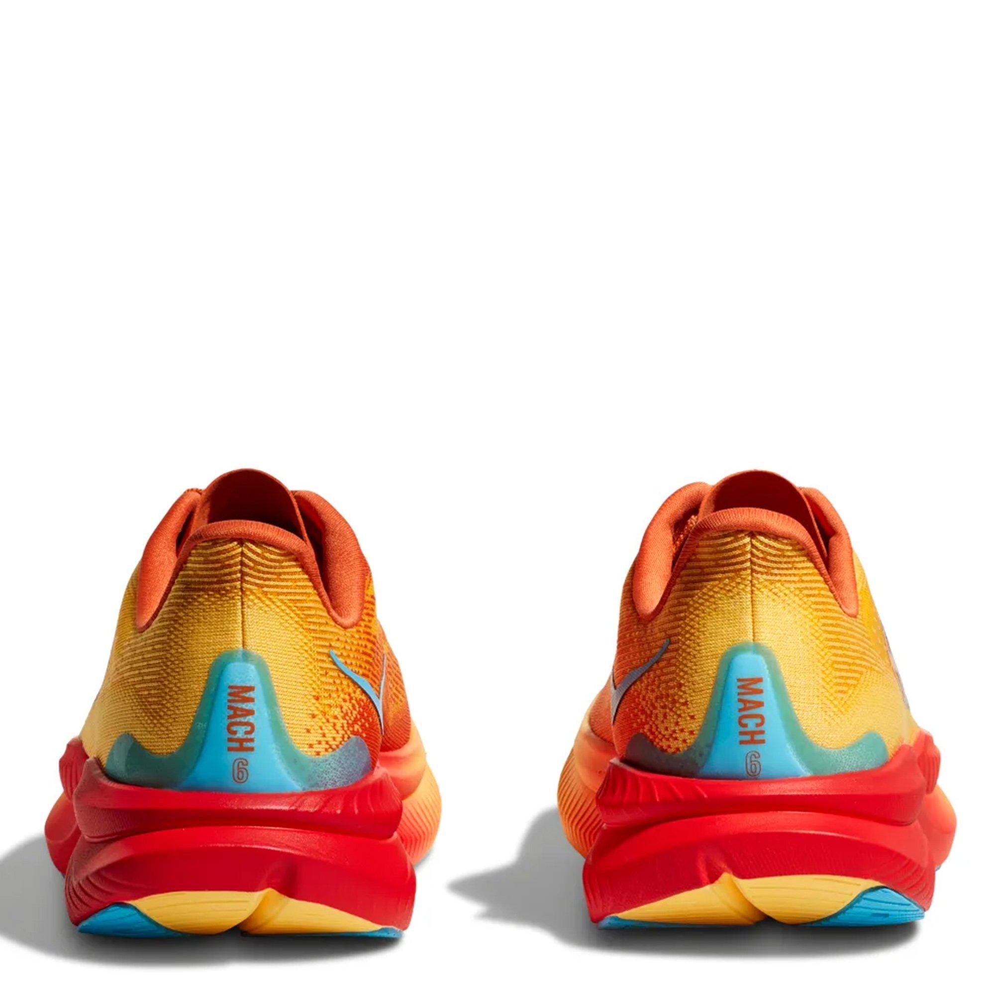 Poppy/Squash - Hoka - Mach 6 Wide Mens Running Shoes - 8