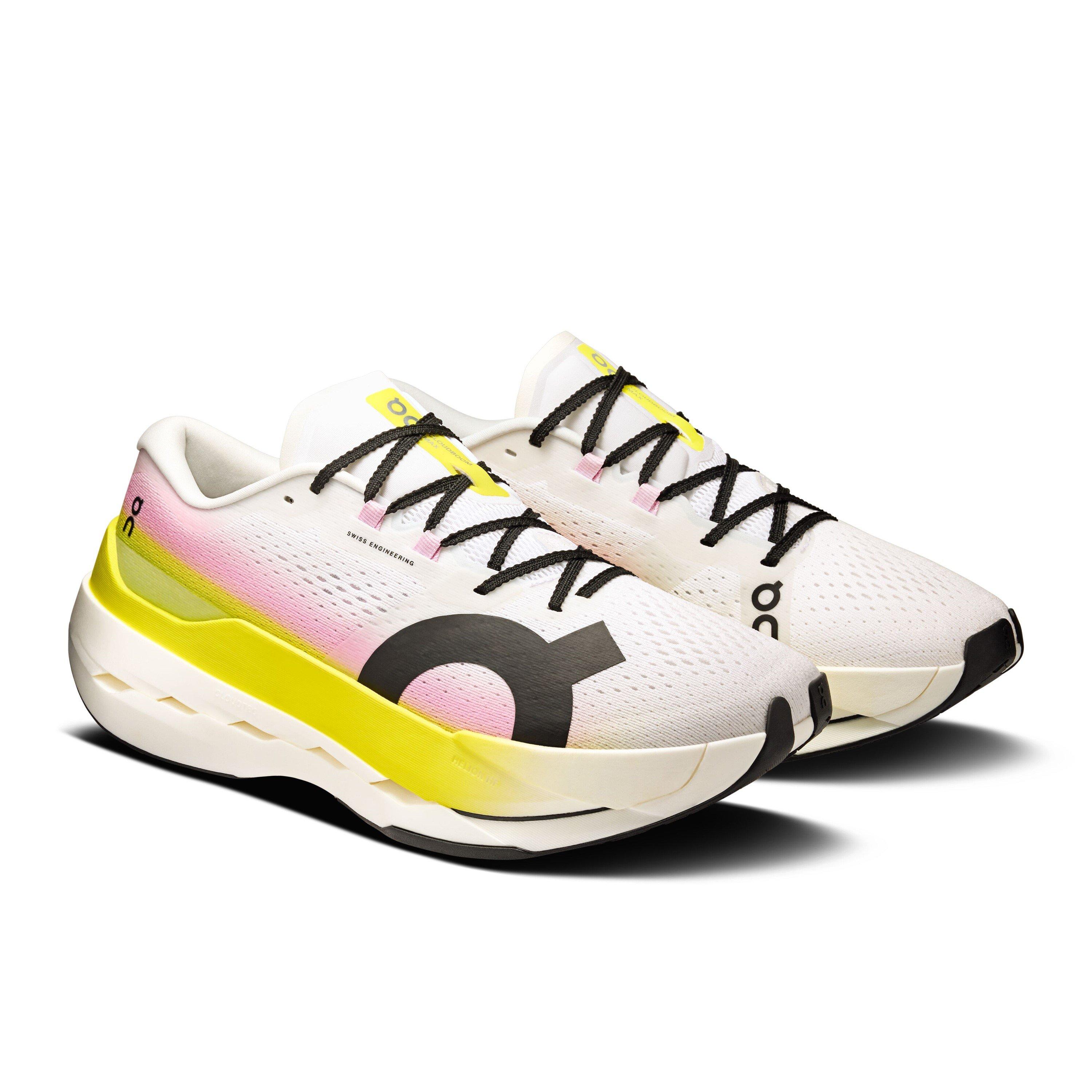 White/Lime - On - Cloudboom Max Running Shoes Mens - 3