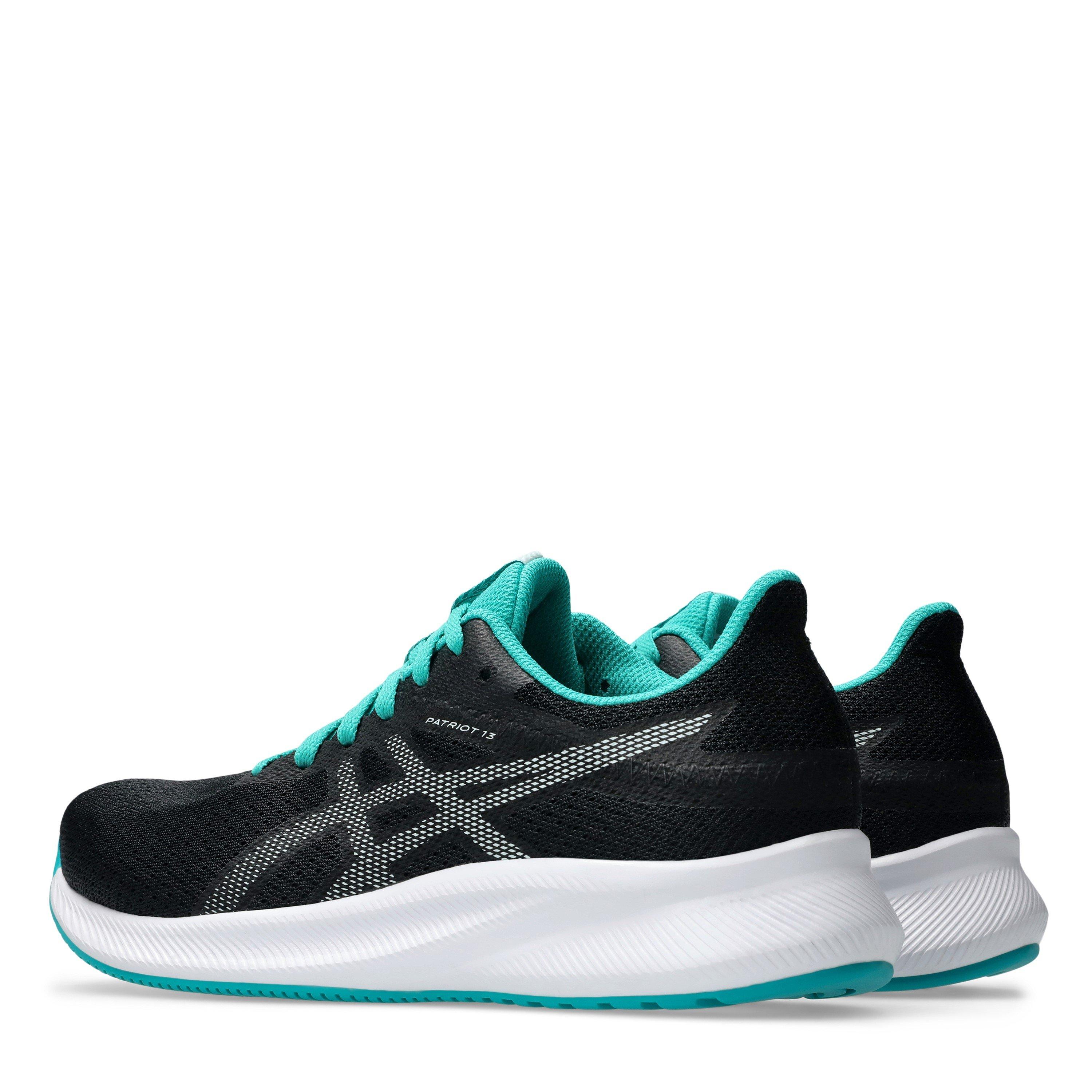 BLACK/SEA - Asics - Patriot 13 Womens Running Shoes - 5