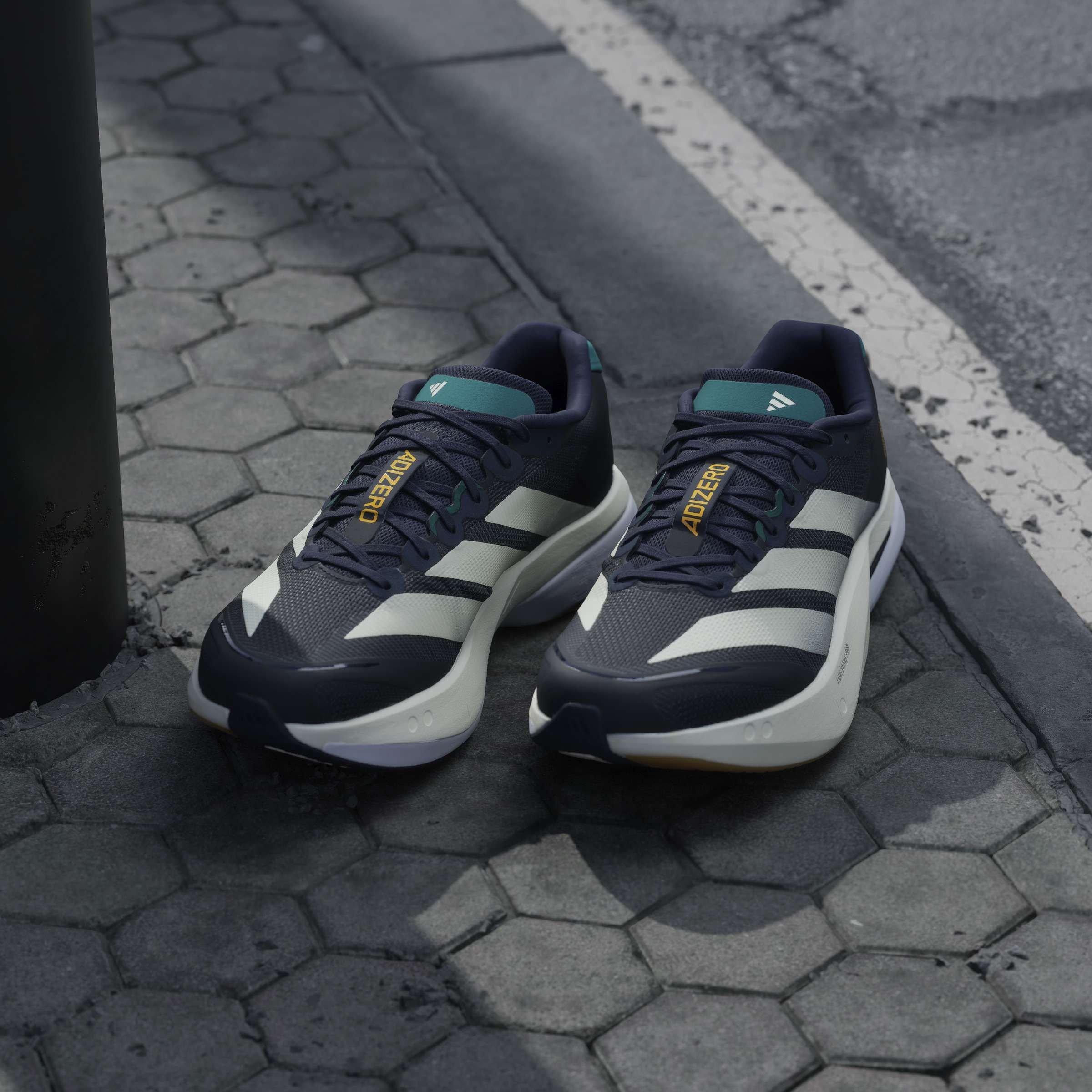 Indigo/Wht/Grn - adidas - AdizeroBoston Mens Running Shoes - 12