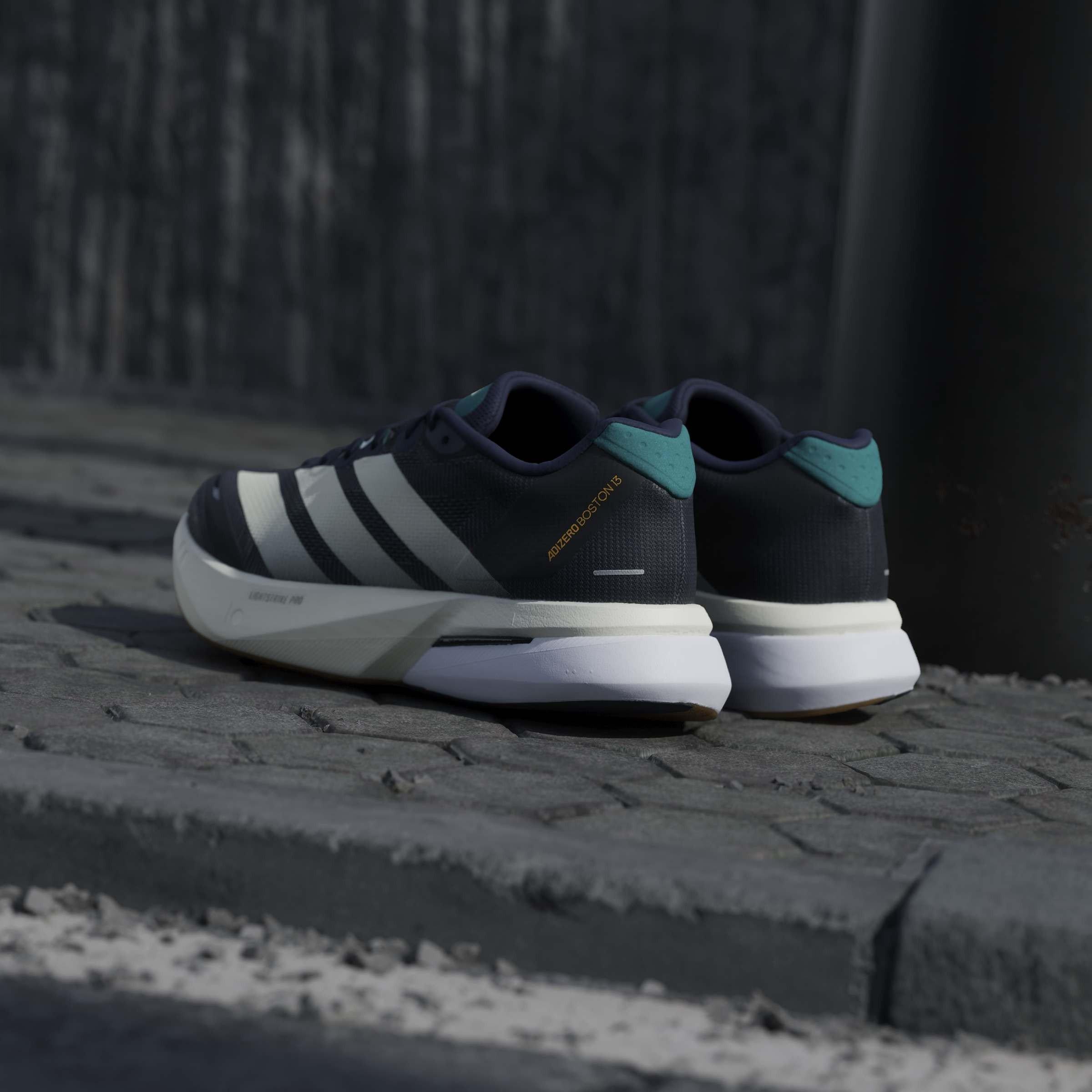 Indigo/Wht/Grn - adidas - AdizeroBoston Mens Running Shoes - 13