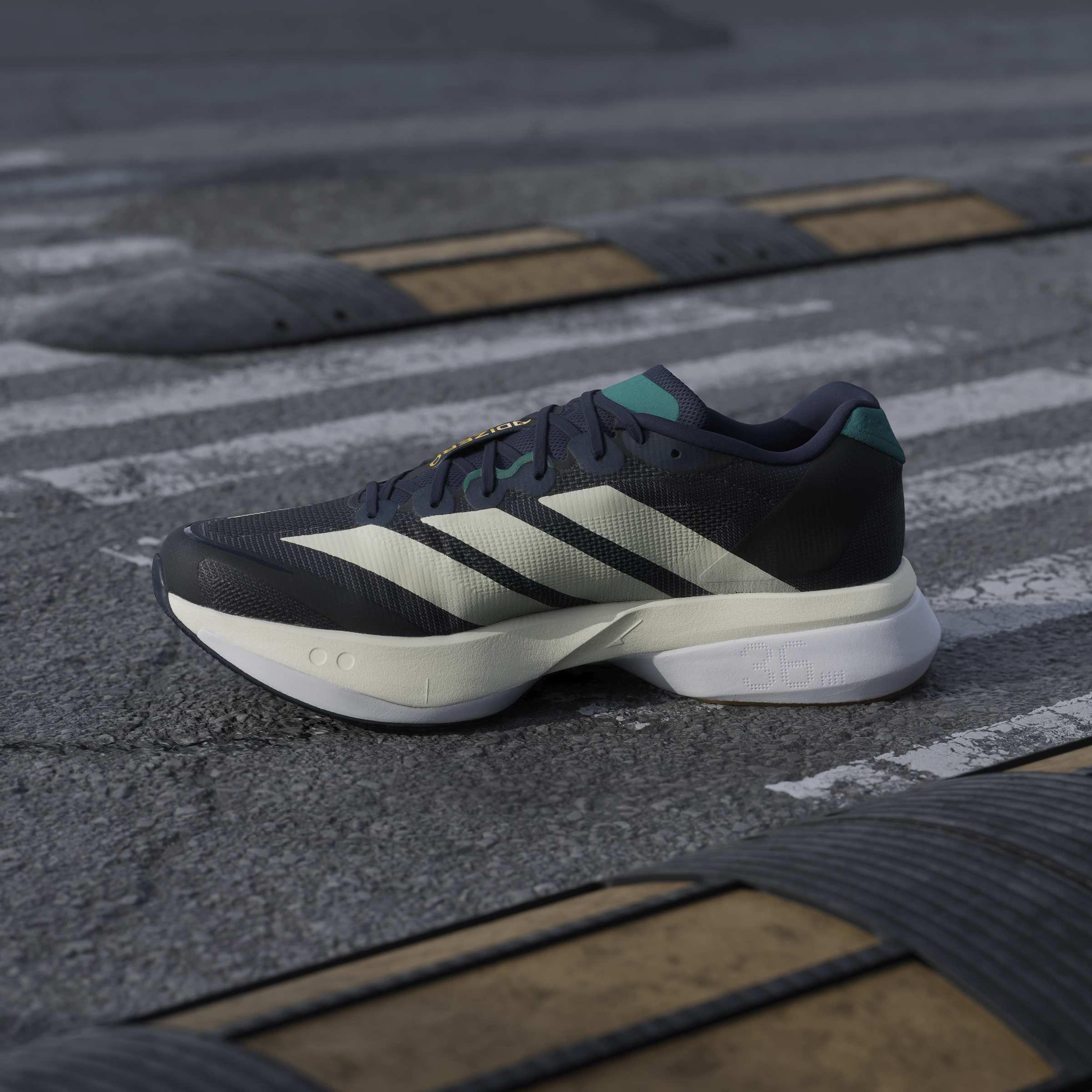 Indigo/Wht/Grn - adidas - AdizeroBoston Mens Running Shoes - 14