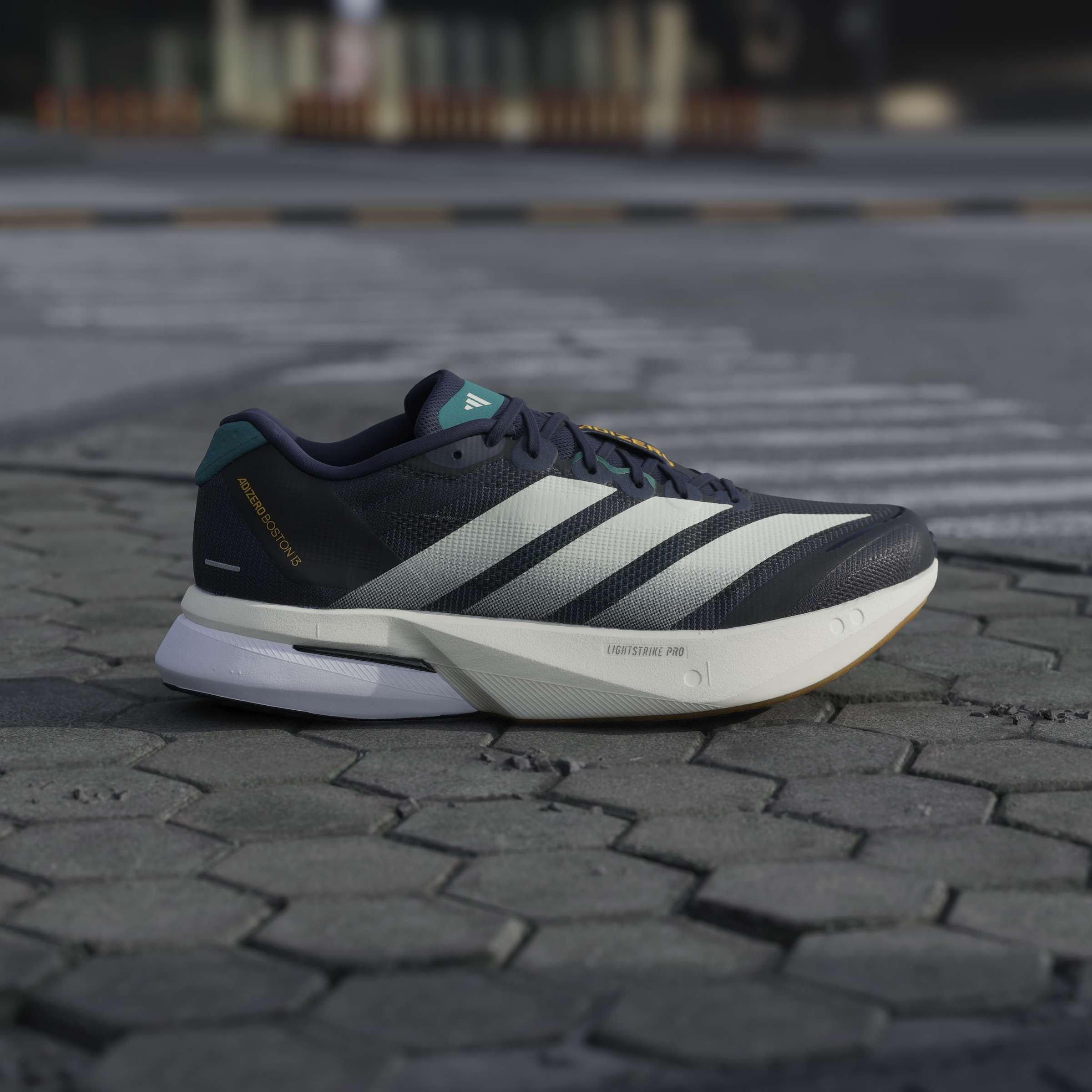 Indigo/Wht/Grn - adidas - AdizeroBoston Mens Running Shoes - 10