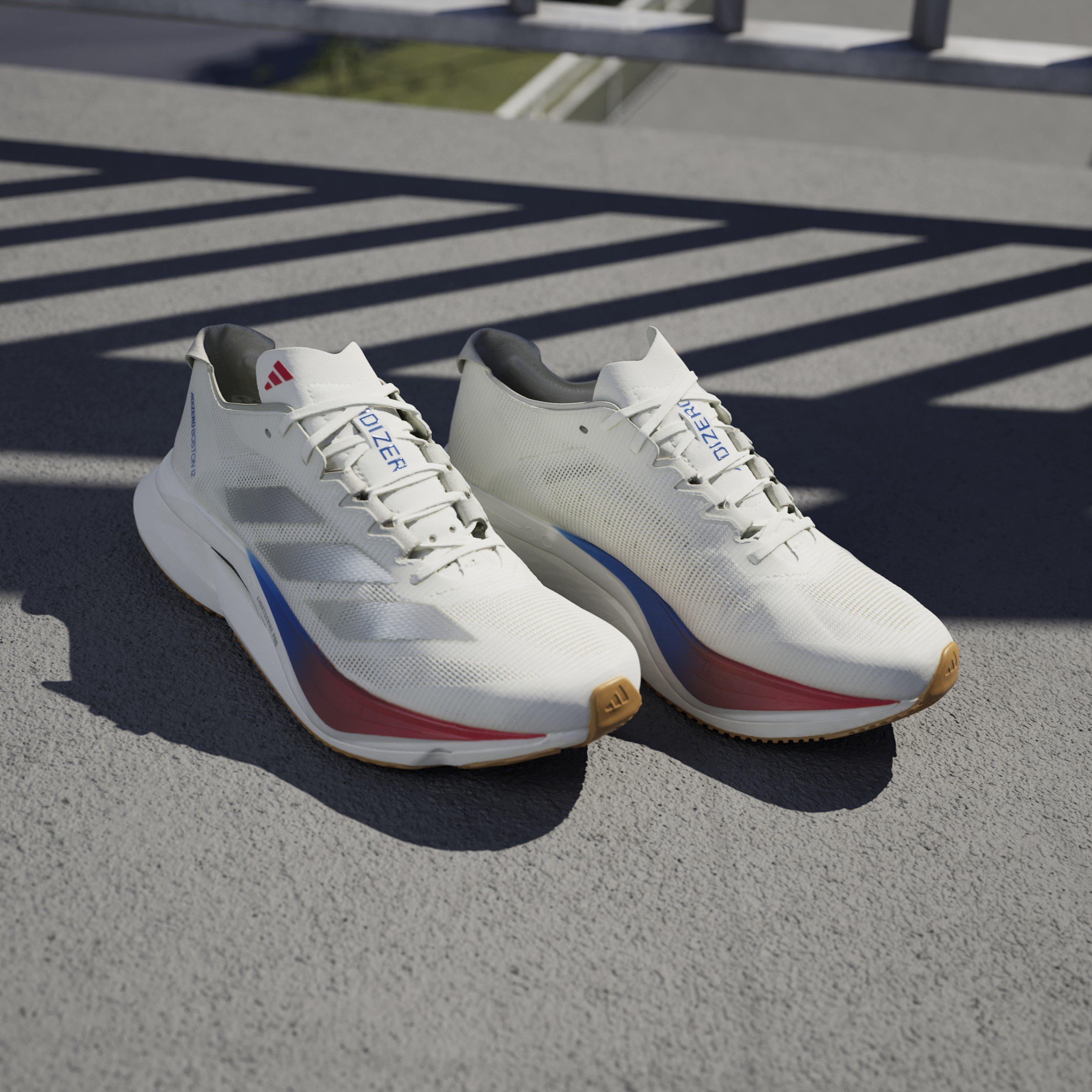 White/Matte Sil - adidas - Adizero Boston 12 Road Running Shoes Womens - 12