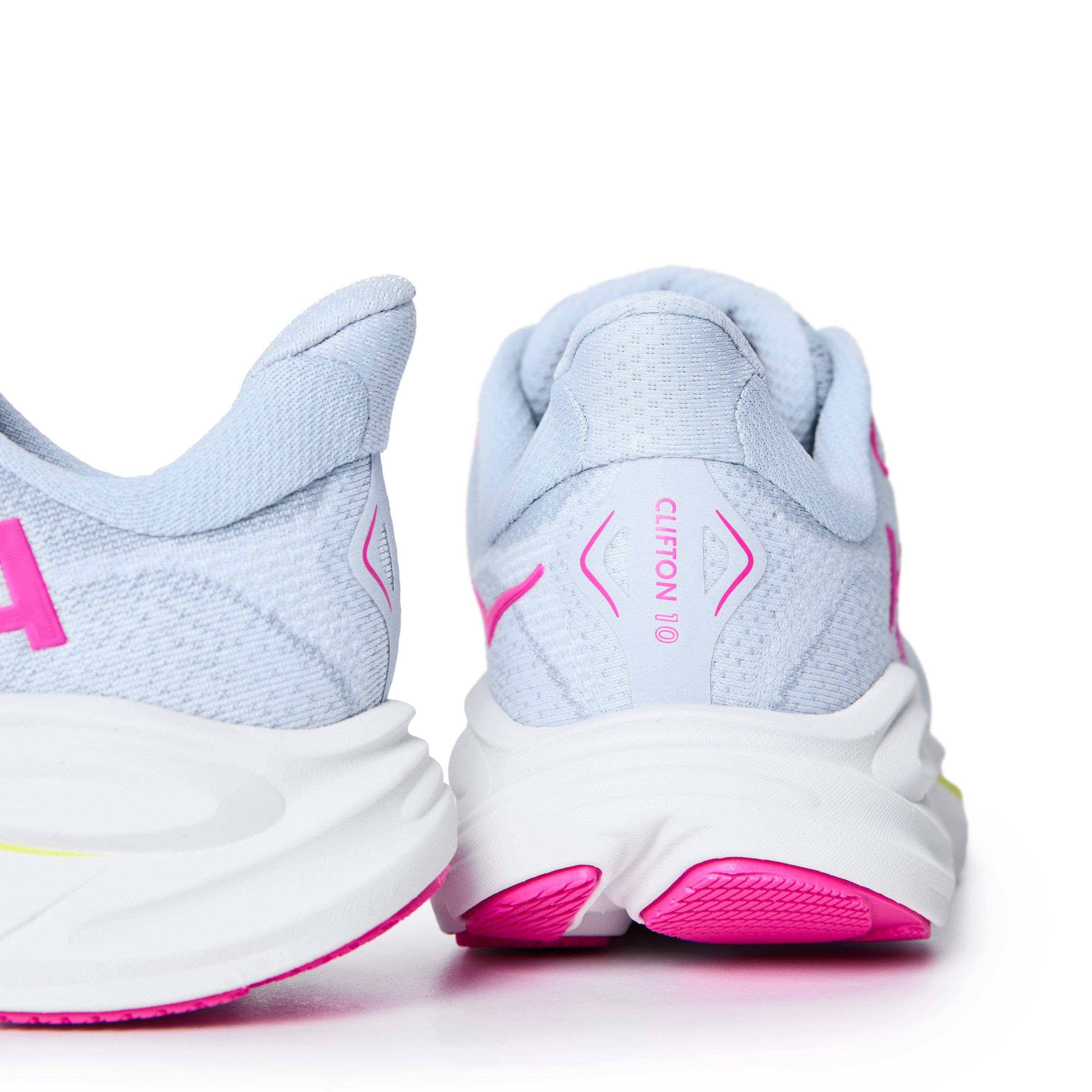 Grey Pink - Hoka - Kids' Clifton 10 Everyday Neutral Road Running Shoes - 3