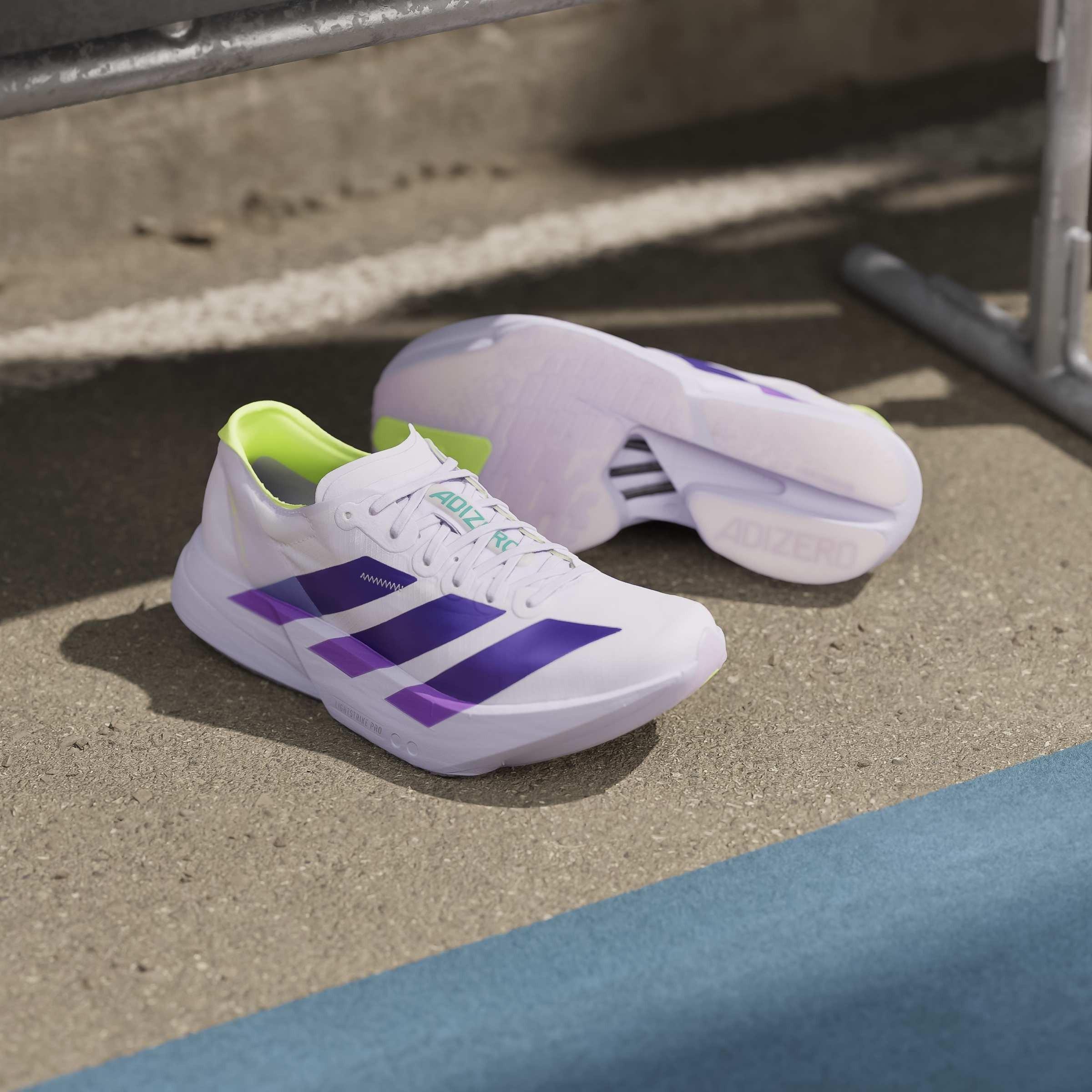 Viola/Verde - adidas - Women's Adios Pro 4 Road Running Shoes - 15