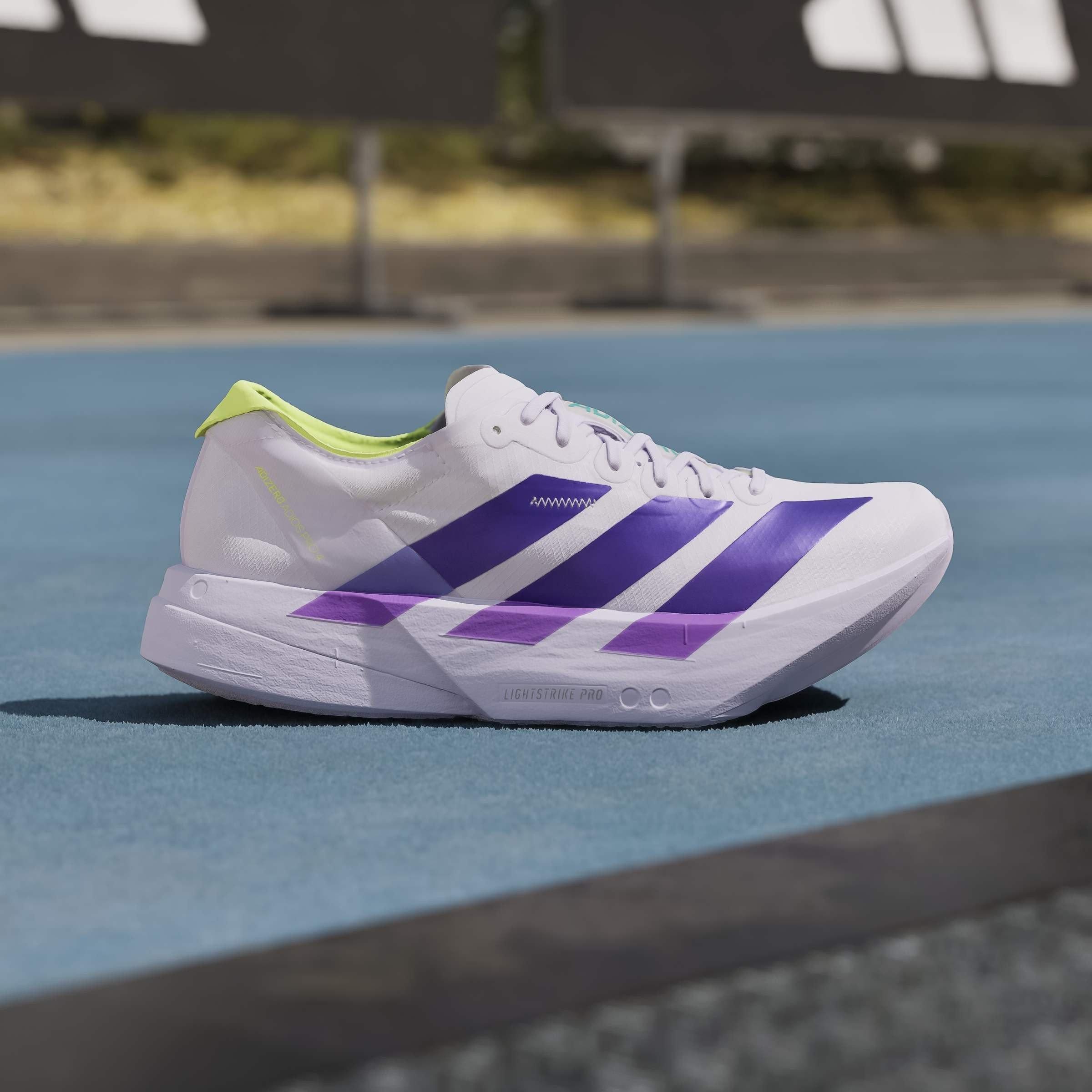 Viola/Verde - adidas - Women's Adios Pro 4 Road Running Shoes - 10