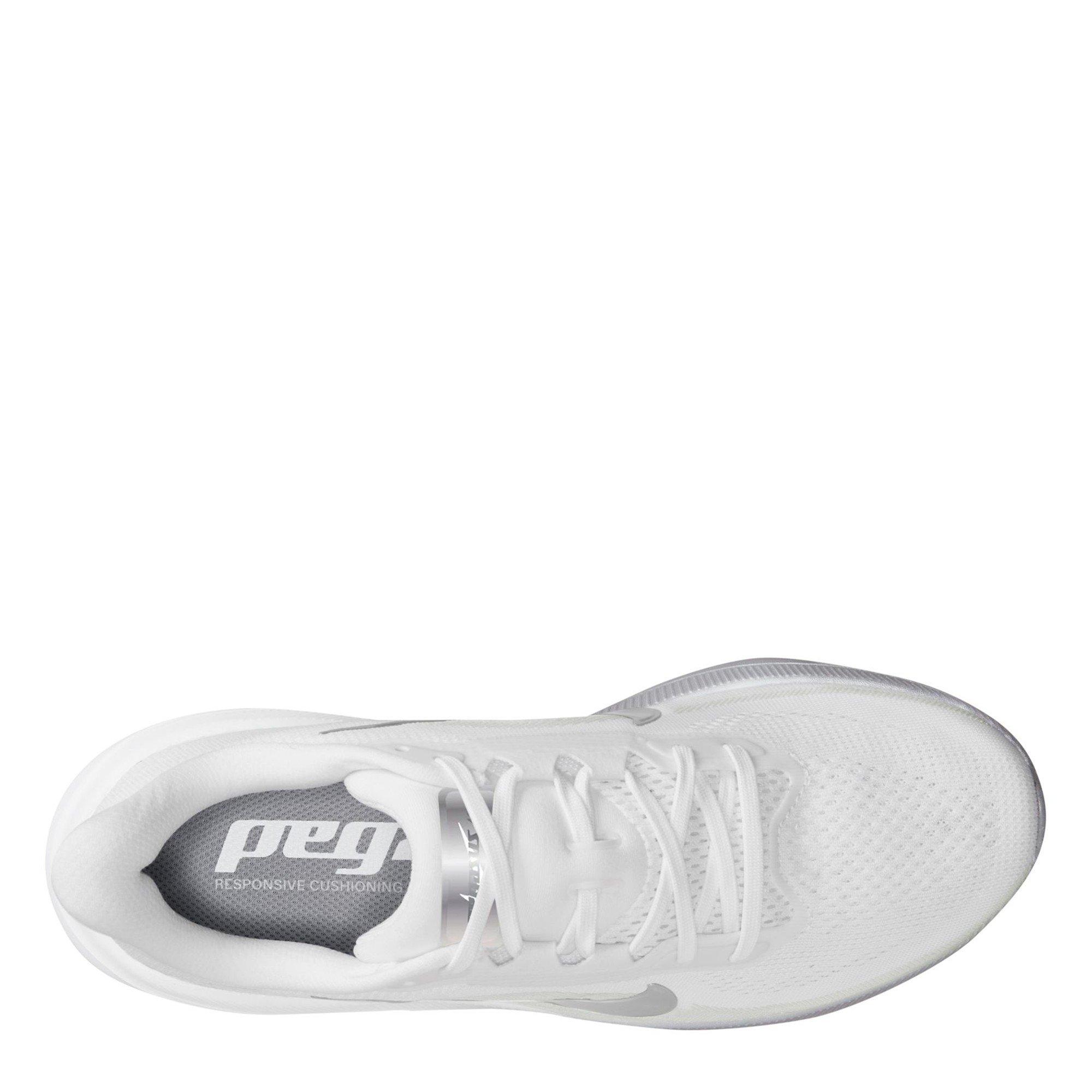 Hvid / Wolf Grey - Nike - Nike Pegasus 42 Womens Everyday Running Shoes - 9