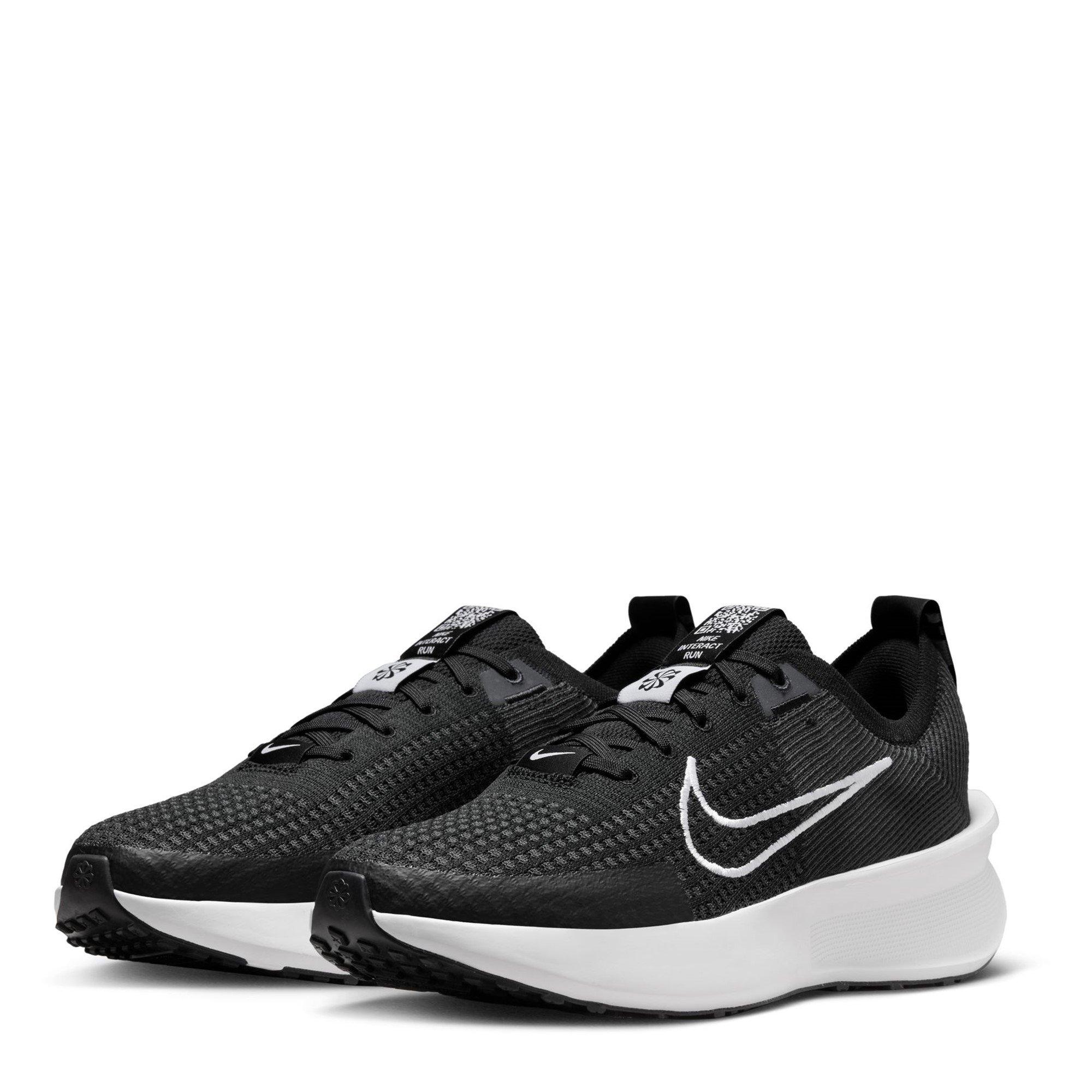 Black/White - Nike - Interact Run Men's Road Running Shoes - 4