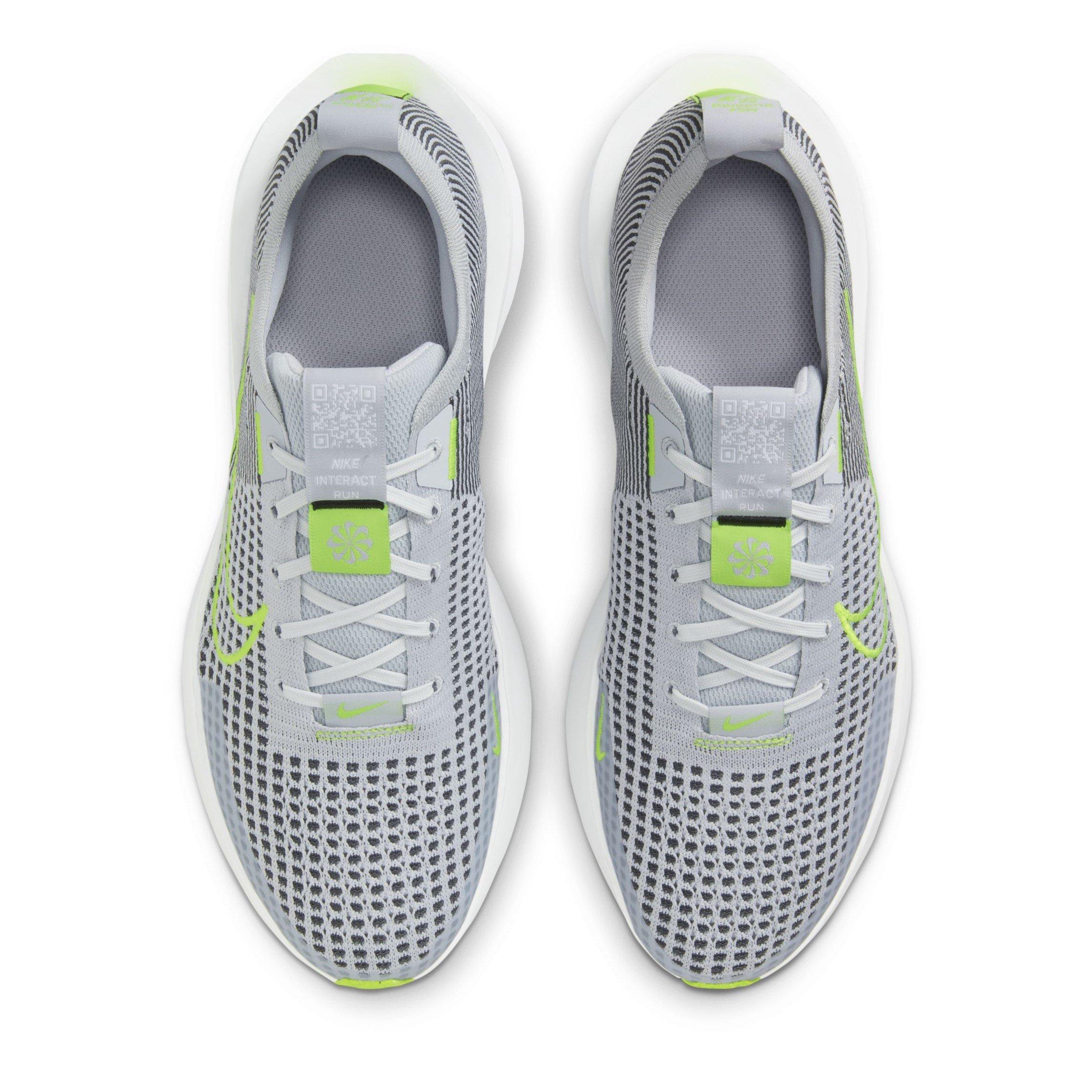 Wolf Grey/Volt - Nike - Interact Run Men's Road Running Shoes - 5
