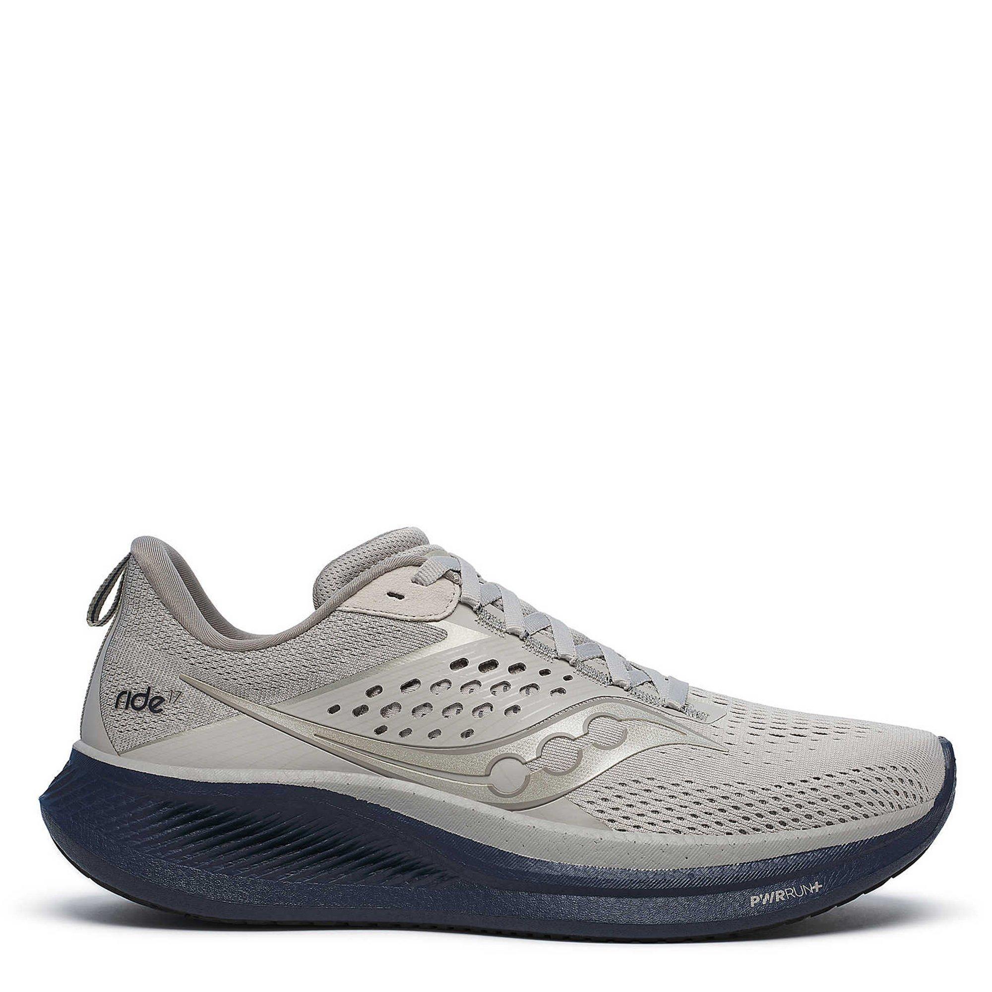 Dove/Navy - Saucony - Ride 17 Mens Running Shoes - 1
