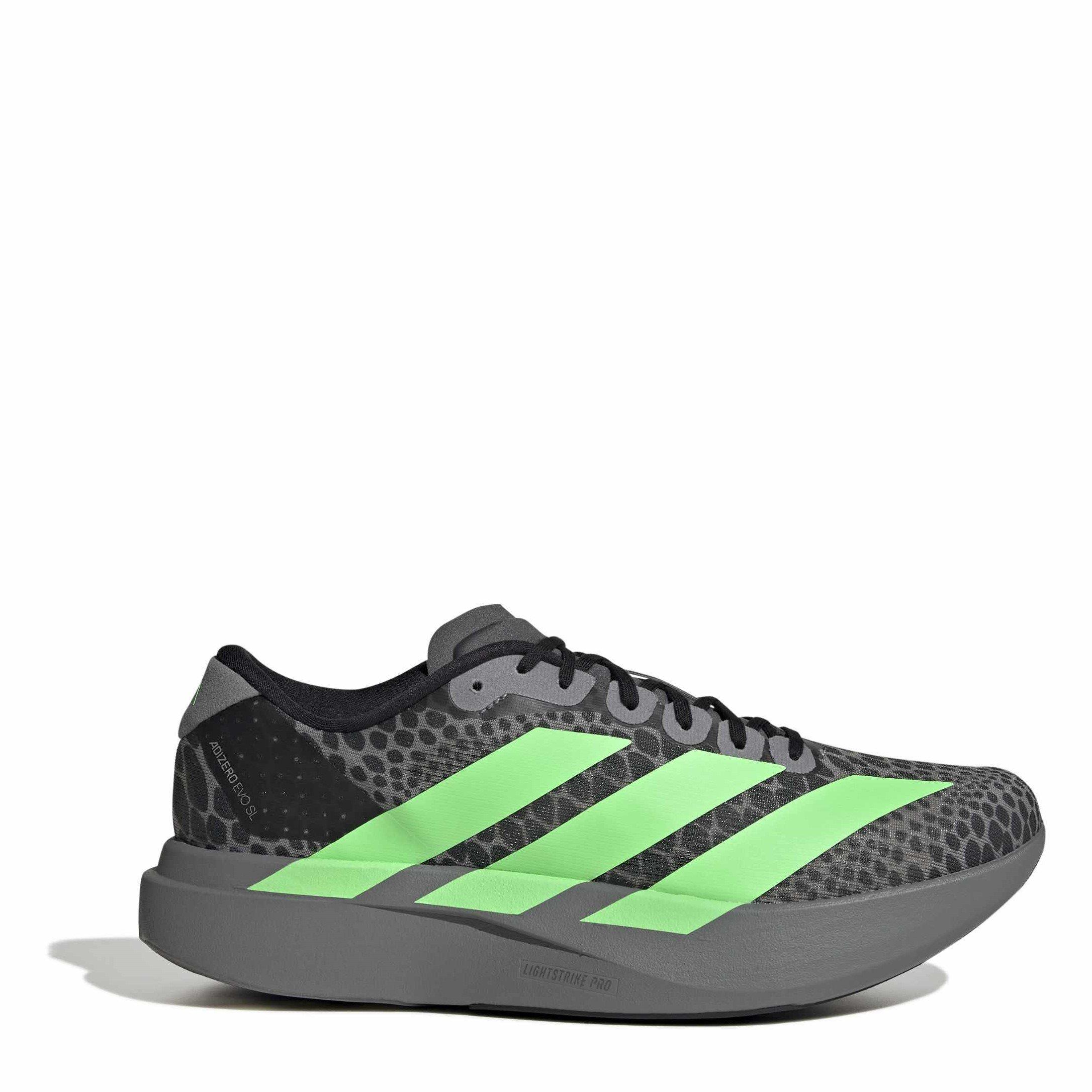 Adidas Men's Adizero Evo Sl Shoes - Grey/Lime - 9 (43.3)