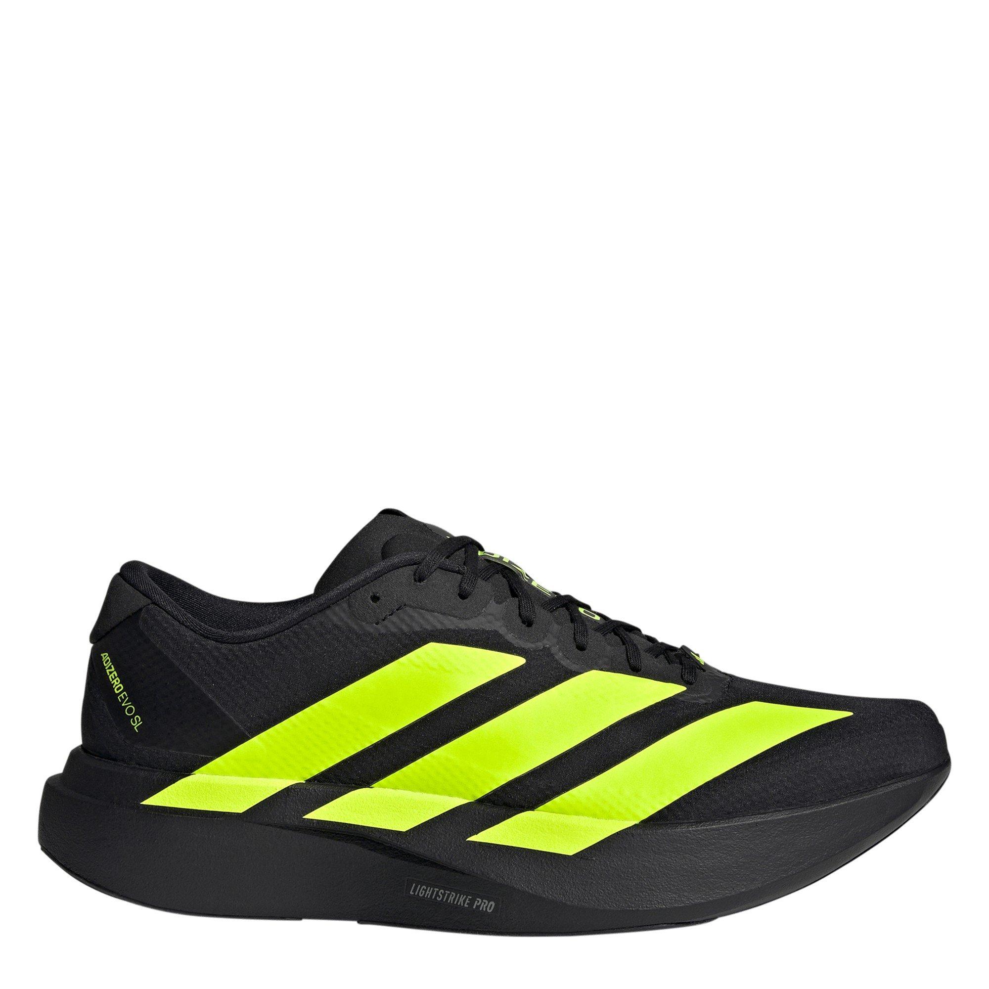Adidas Men's Adizero Evo Sl Shoes - Black/Yellow - 8.5 (42.7)
