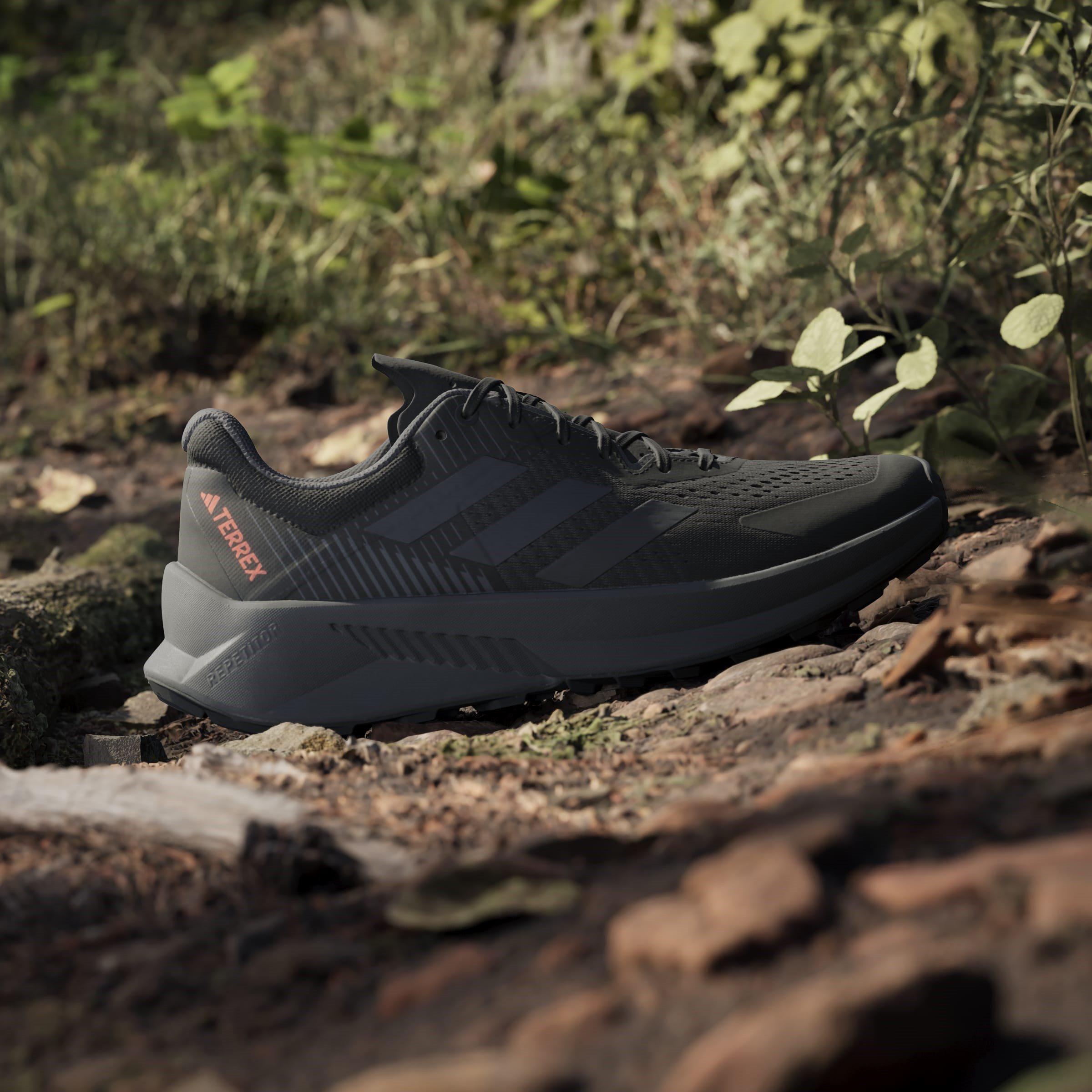 Core Black/Grey - adidas - Terrex Soulstride Flow Trail Running Shoes Adults - 10