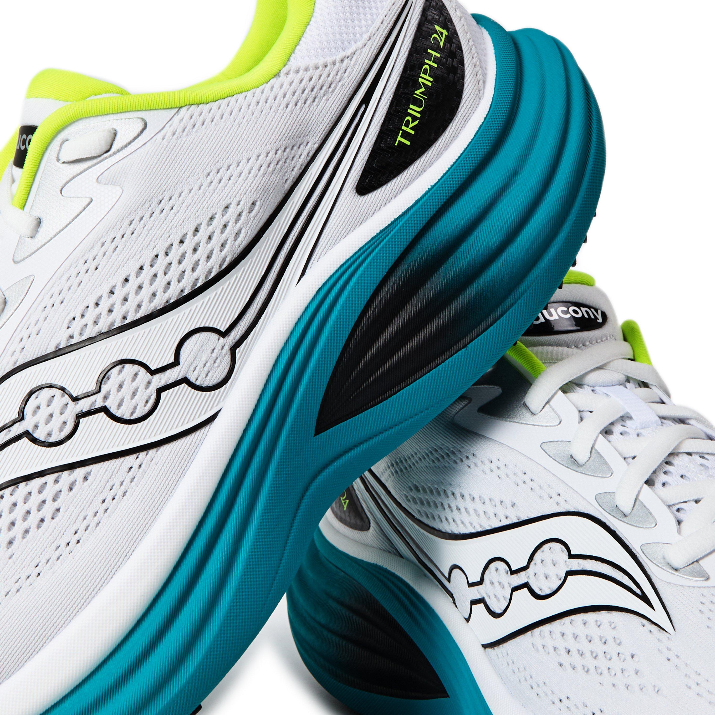 White/Tranql - Saucony - Men's Triumph 24 Road Running Shoes - 3