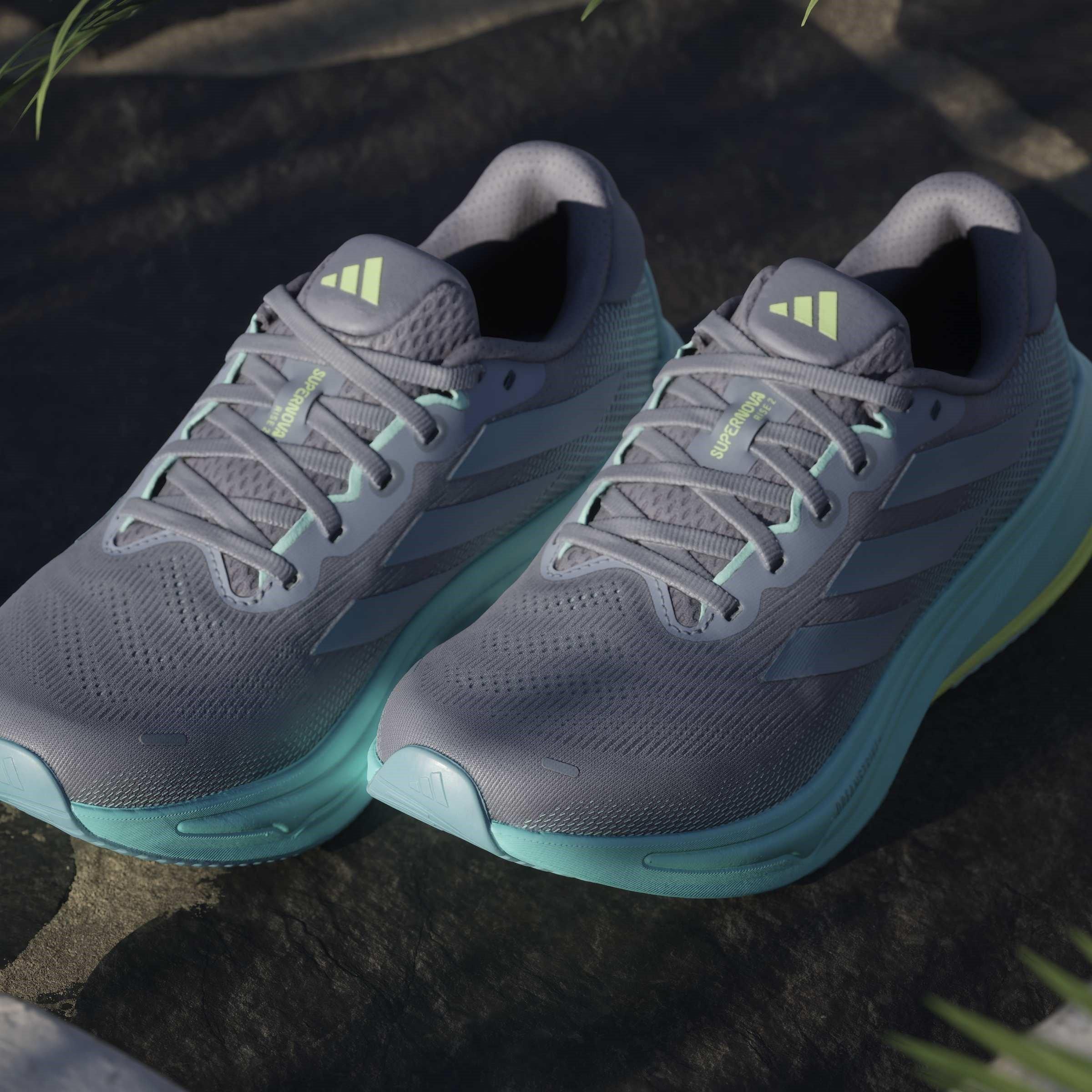 Grey/Grey/Aqua - adidas - Supernova Rise 2 Womens Running Shoes - 16