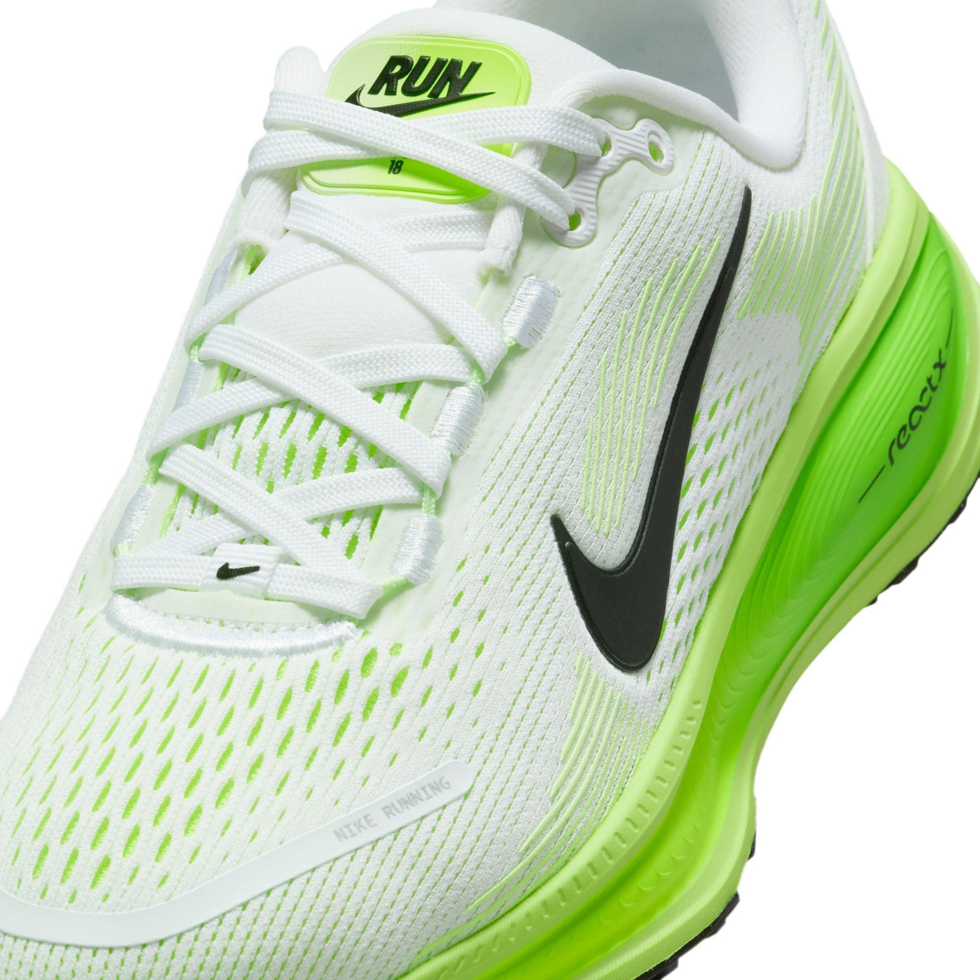 Wht/Blk/Green - Nike - Vomero 18 Juniors Running Shoe - 7