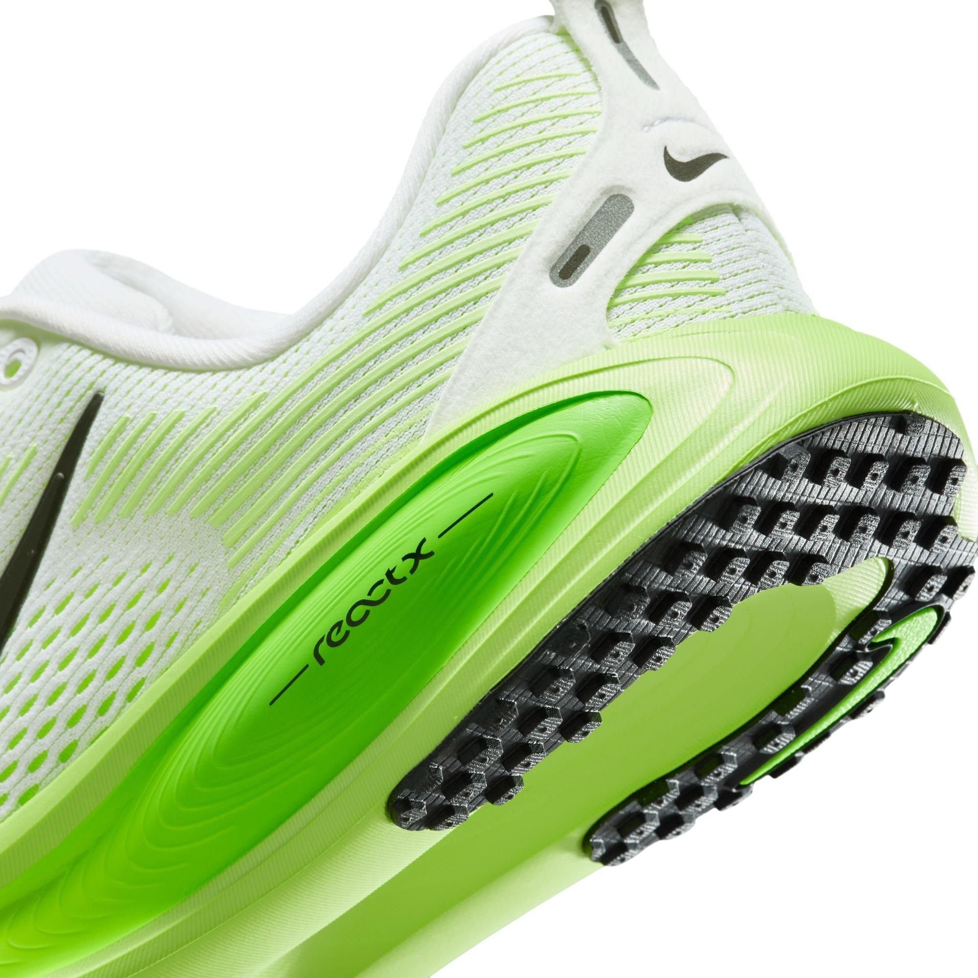 Wht/Blk/Green - Nike - Vomero 18 Juniors Running Shoe - 8