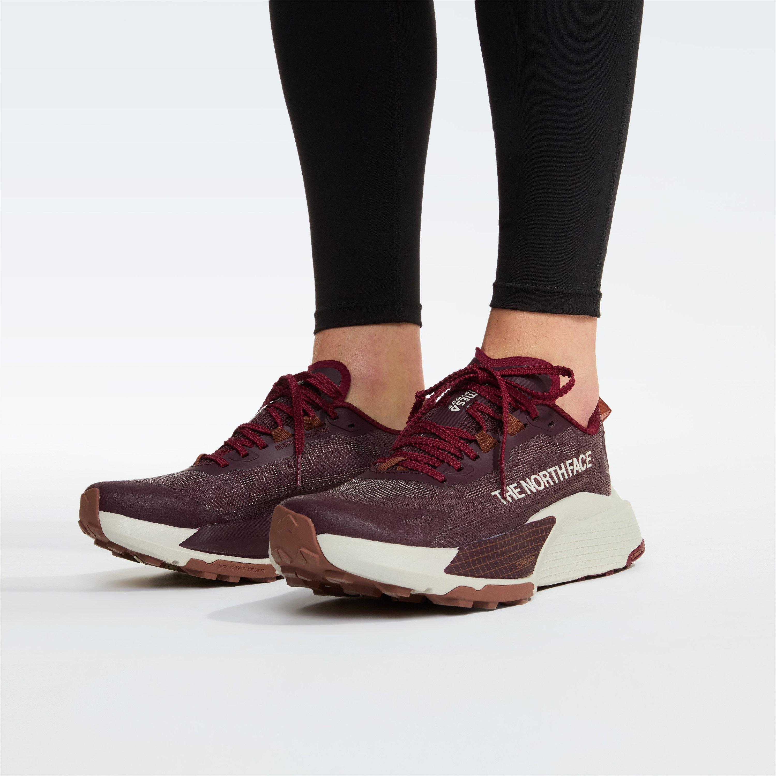 Burgundy/White - The North Face - Womens Altamesa 500 V2 Trail Running Shoes - 5