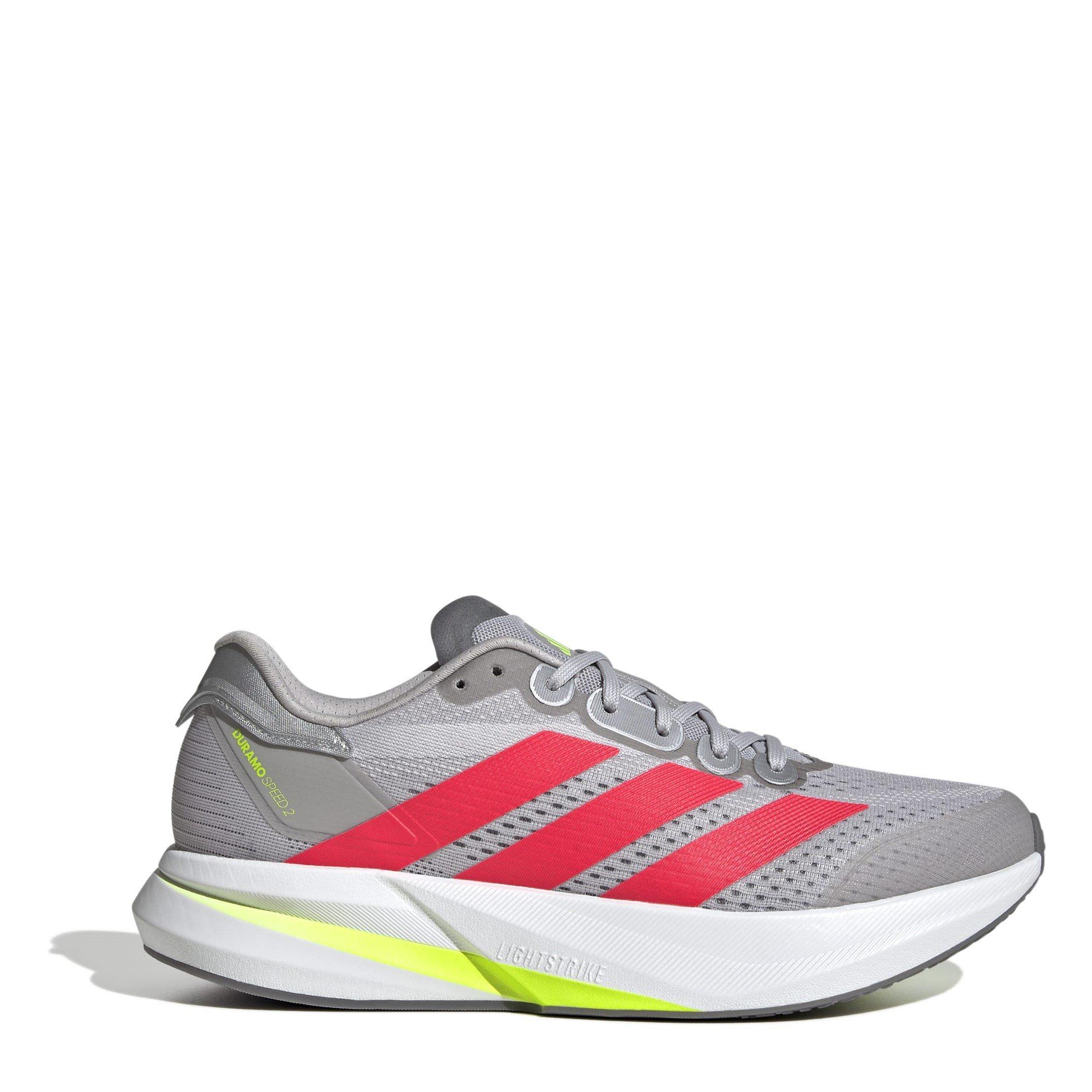 Grey/Red/Lemon - adidas - Duramo Speed 2 Mens Running Shoes - 1