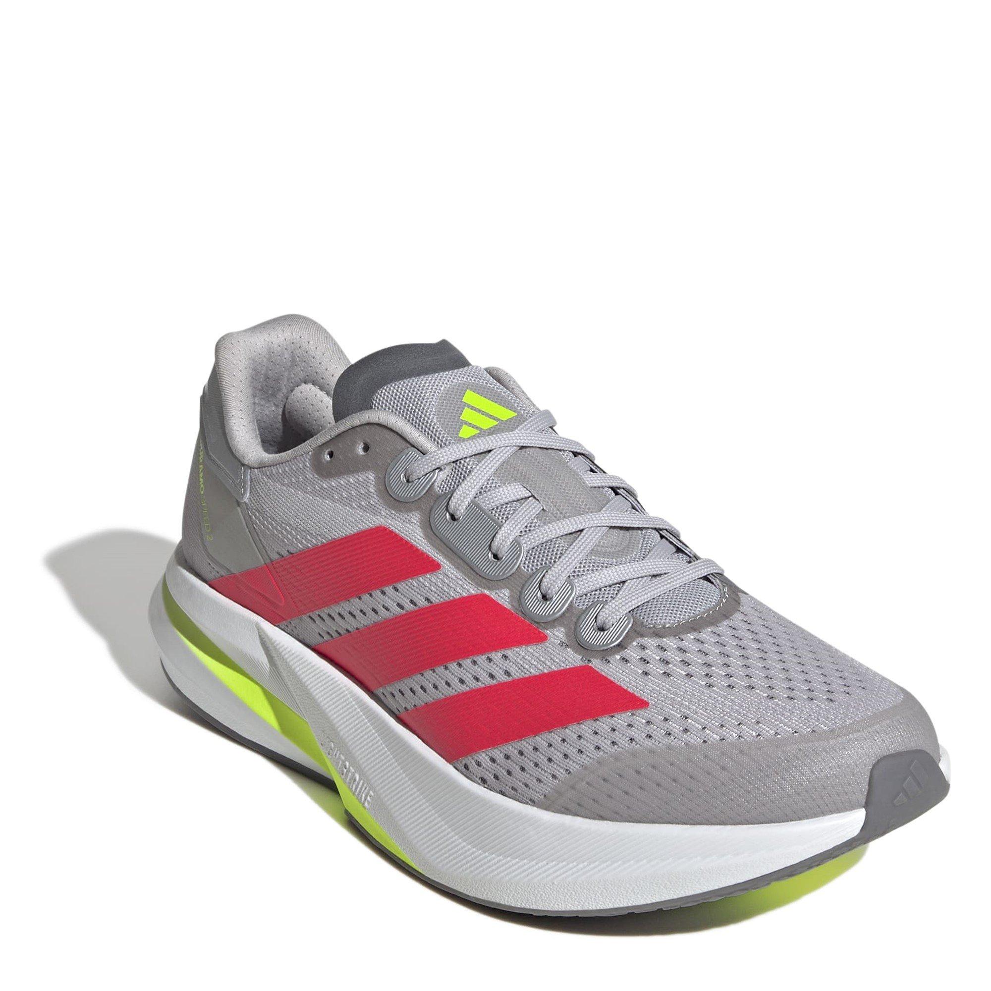 Grey/Red/Lemon - adidas - Duramo Speed 2 Mens Running Shoes - 3