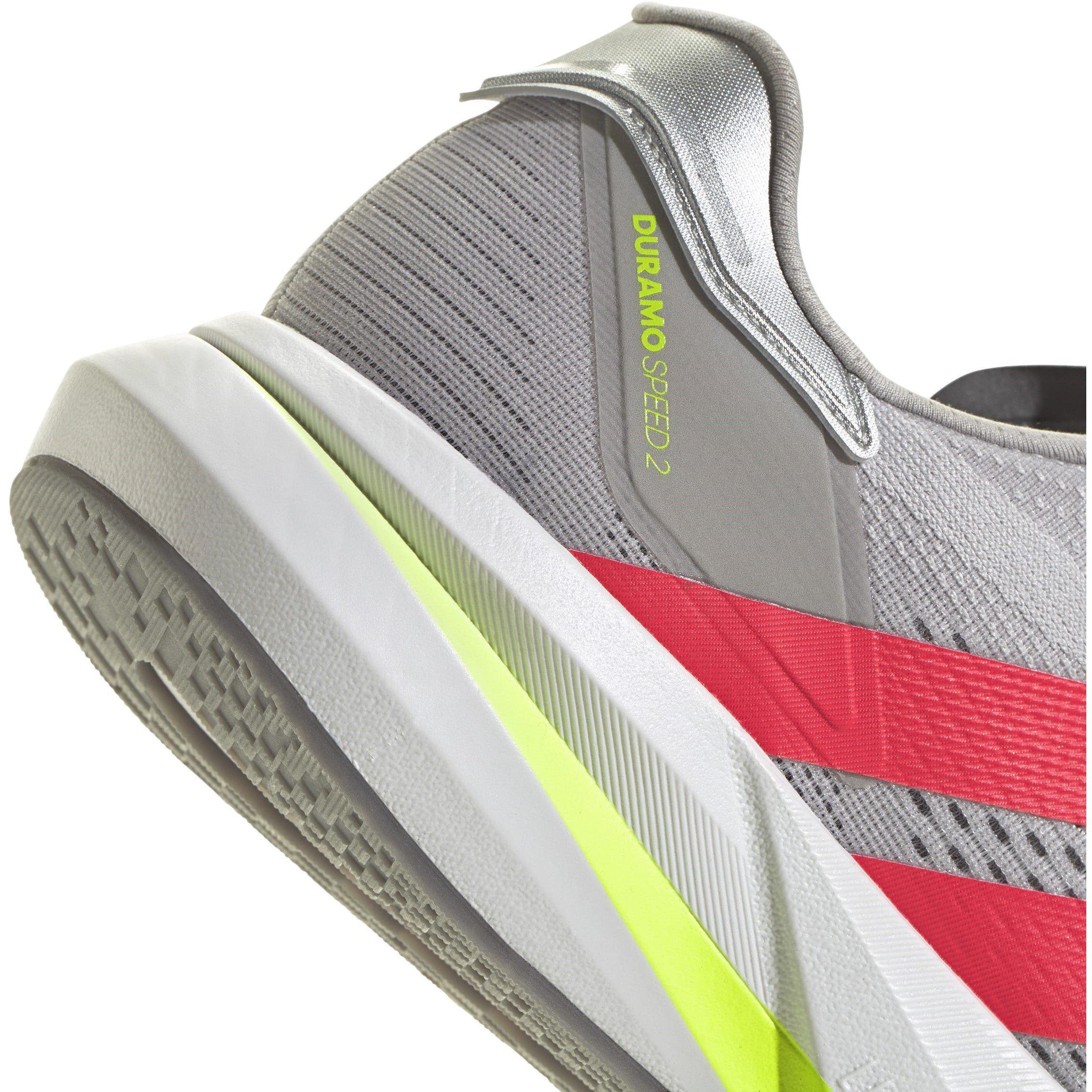 Grey/Red/Lemon - adidas - Duramo Speed 2 Mens Running Shoes - 8