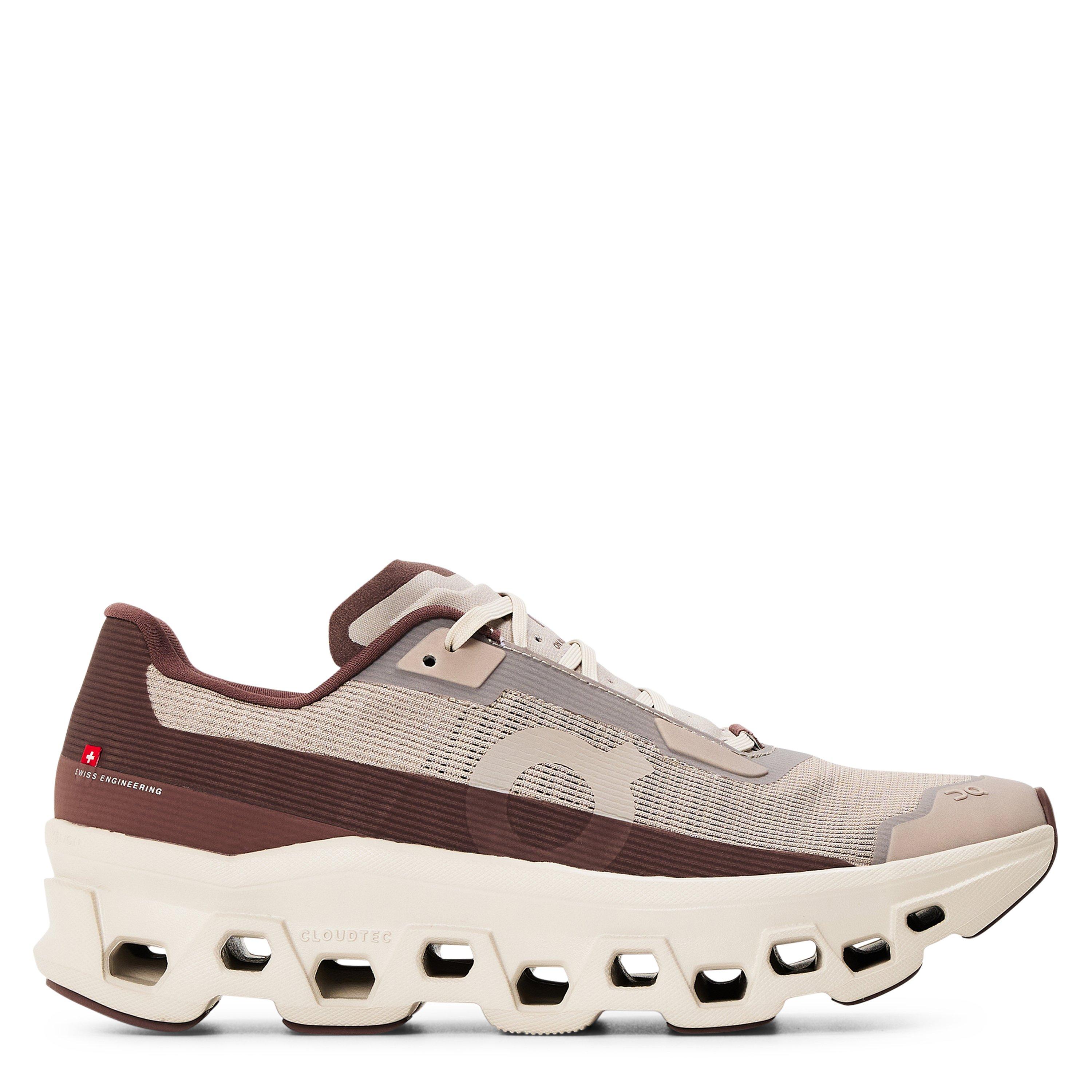 On Womens Cloudmonster Void Running Shoes - Ivory/Tin - Size 6 (39)