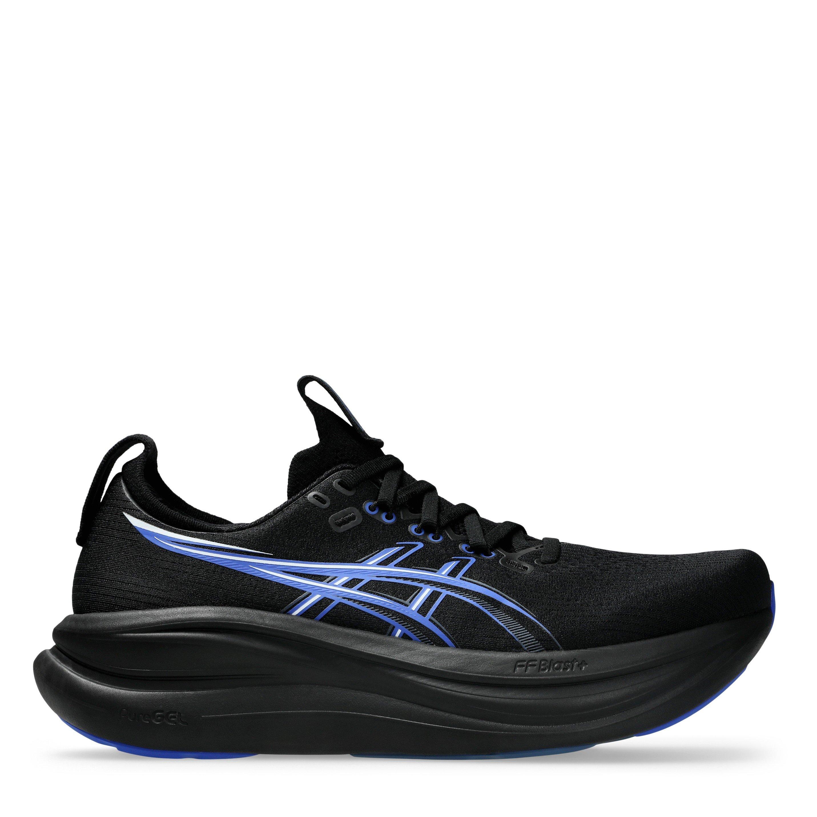 Asics Men's Gel-Nimbus 28 Running Shoes - Black/Neon Blue - 10 (45)