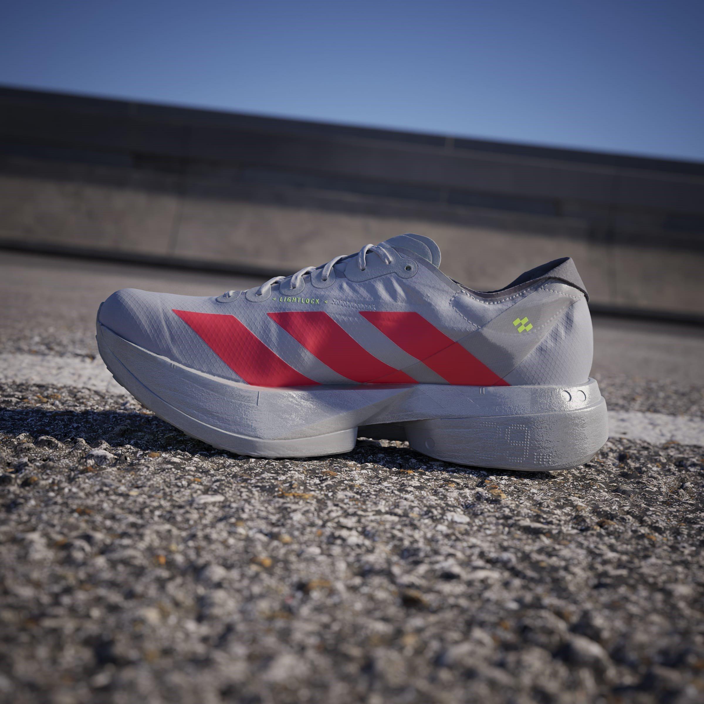 Prata/Vermelho/Cinza - adidas - Adizero Adios Pro 4 Road Running Shoes Mens - 14
